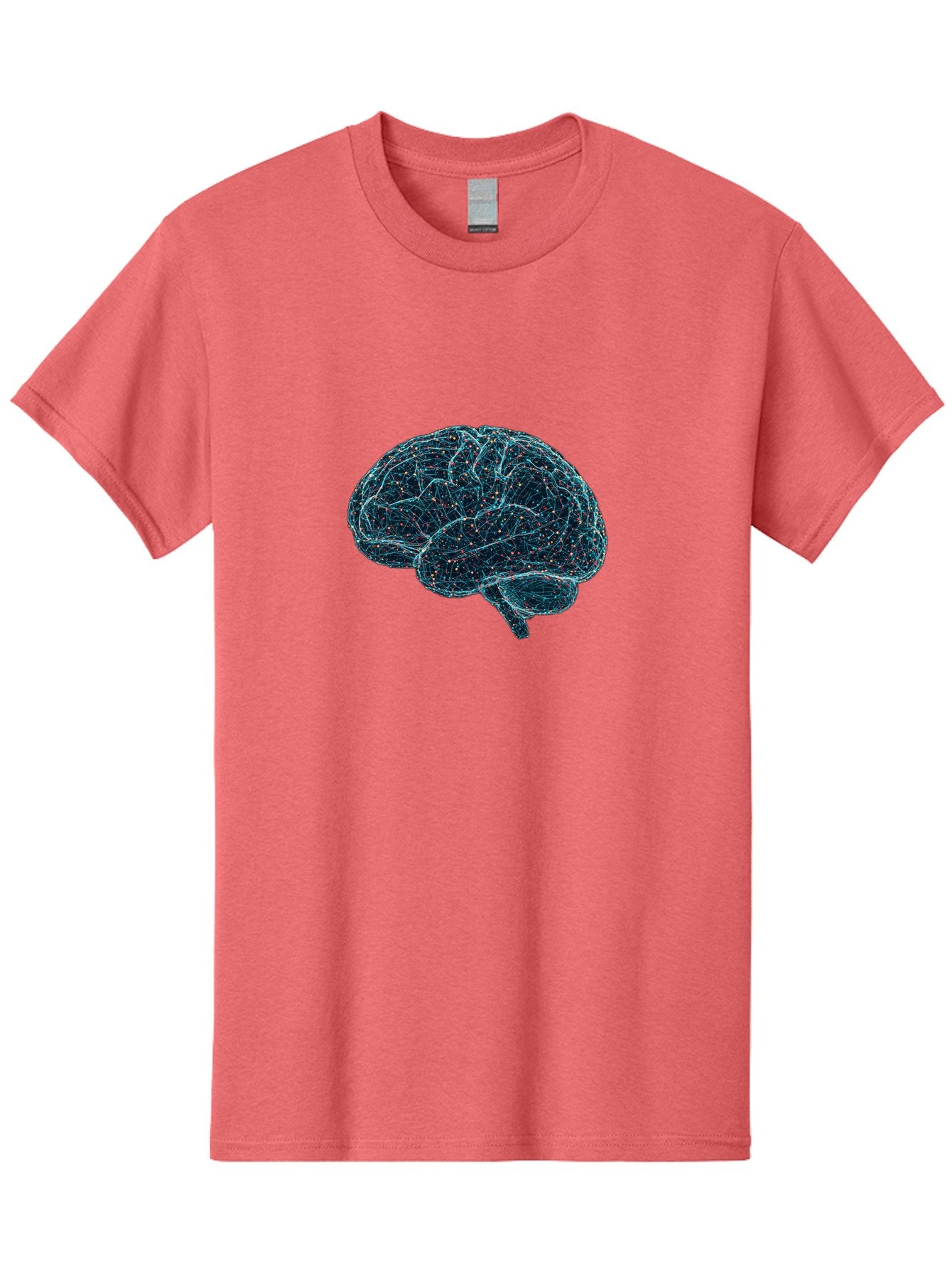 Network-Brain Men'S Graphic Tee, 100% Cotton, Comfortable Casual Summer Wear, Machine Washable, Human Brain, Neurological Connections, Complex Neural Networks, Futuristic Illustration, Science Fiction, Cognitive Function, Brain Activity, Bab031