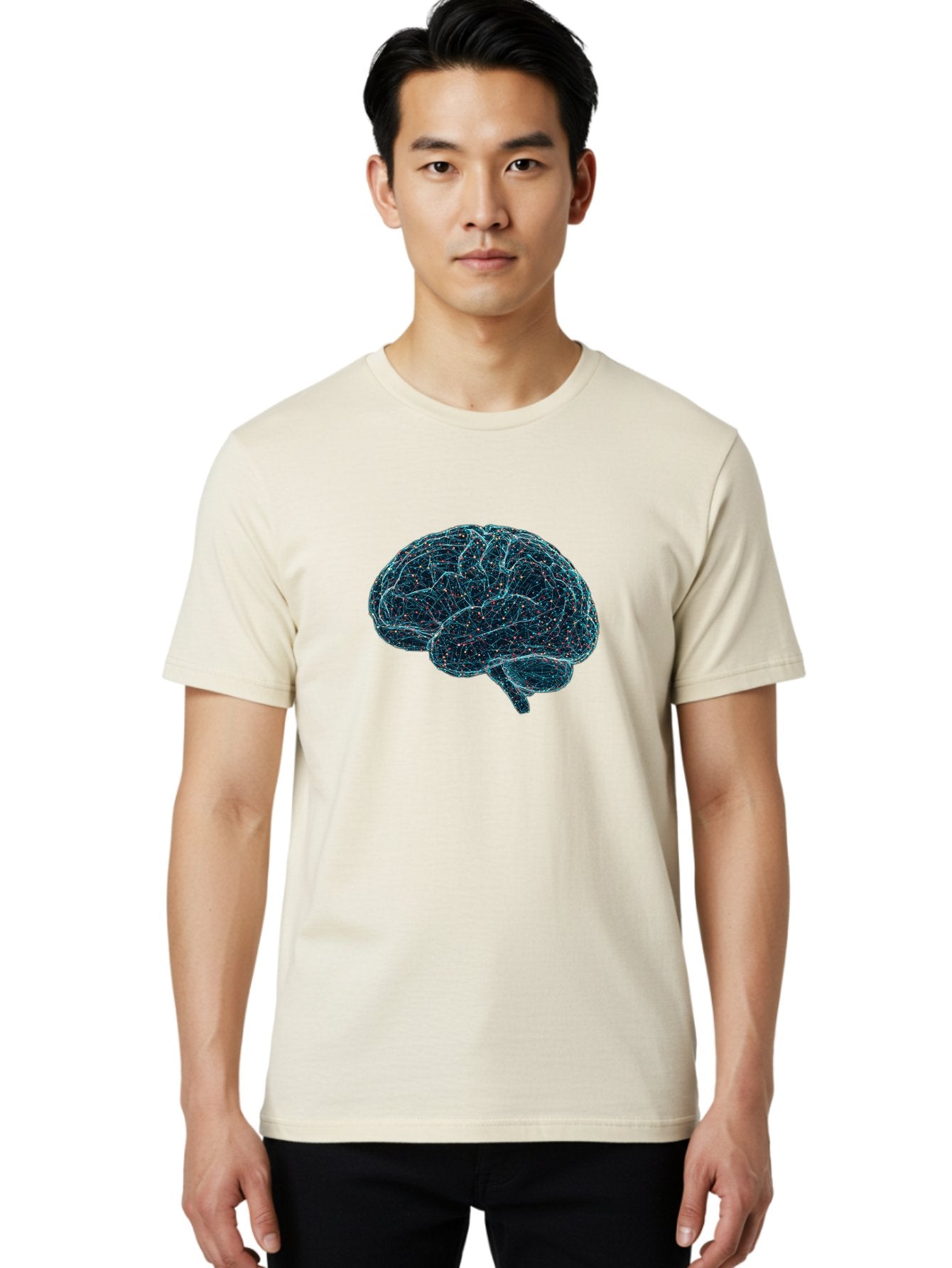 Network-Brain Men'S Graphic Tee, 100% Cotton, Comfortable Casual Summer Wear, Machine Washable, Human Brain, Neurological Connections, Complex Neural Networks, Futuristic Illustration, Science Fiction, Cognitive Function, Brain Activity, Bab031 30