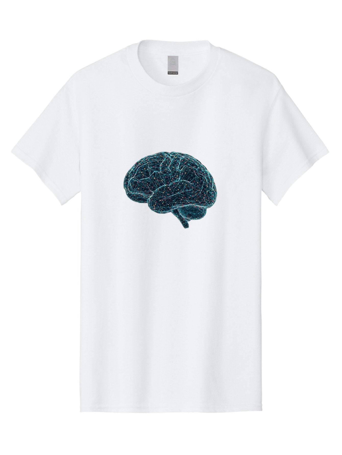 Network-Brain Men'S Graphic Tee, 100% Cotton, Comfortable Casual Summer Wear, Machine Washable, Human Brain, Neurological Connections, Complex Neural Networks, Futuristic Illustration, Science Fiction, Cognitive Function, Brain Activity, Bab031 7