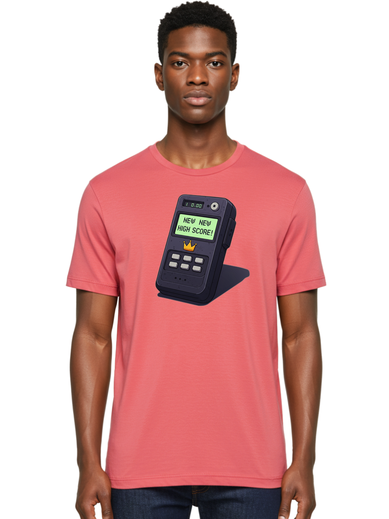 New-New-High-Score Men'S Graphic Tee, 100% Cotton, Comfortable Casual Summer Wear, Machine Washable, Retro Game Console, Vintage Video Game, High Score Alert, Nostalgic Gaming, Classic Arcade, Pixel Art, Electronic Device, Retro Technology, Bab032 18