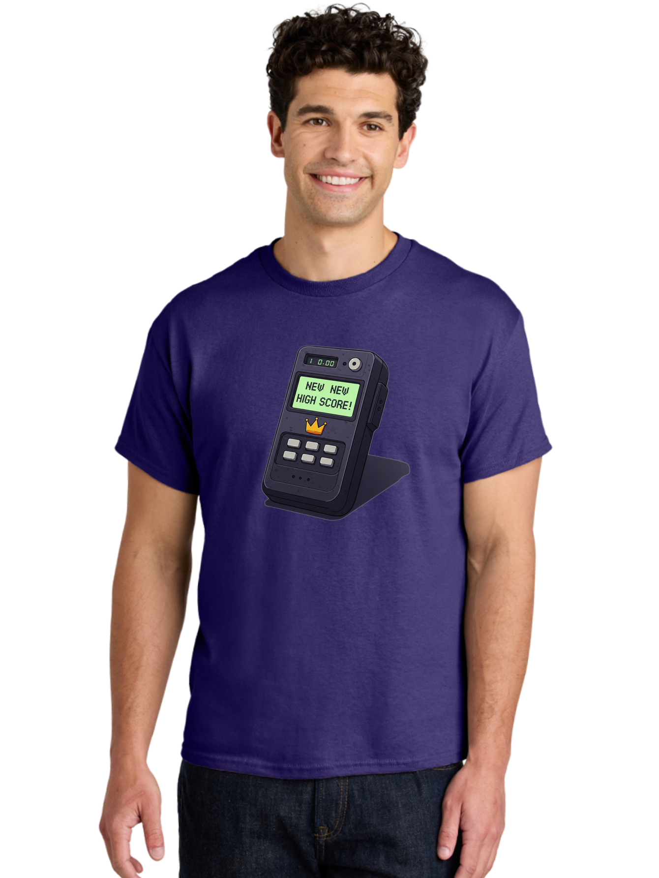 New-New-High-Score Men'S Graphic Tee, 100% Cotton, Comfortable Casual Summer Wear, Machine Washable, Retro Game Console, Vintage Video Game, High Score Alert, Nostalgic Gaming, Classic Arcade, Pixel Art, Electronic Device, Retro Technology, Bab032 20