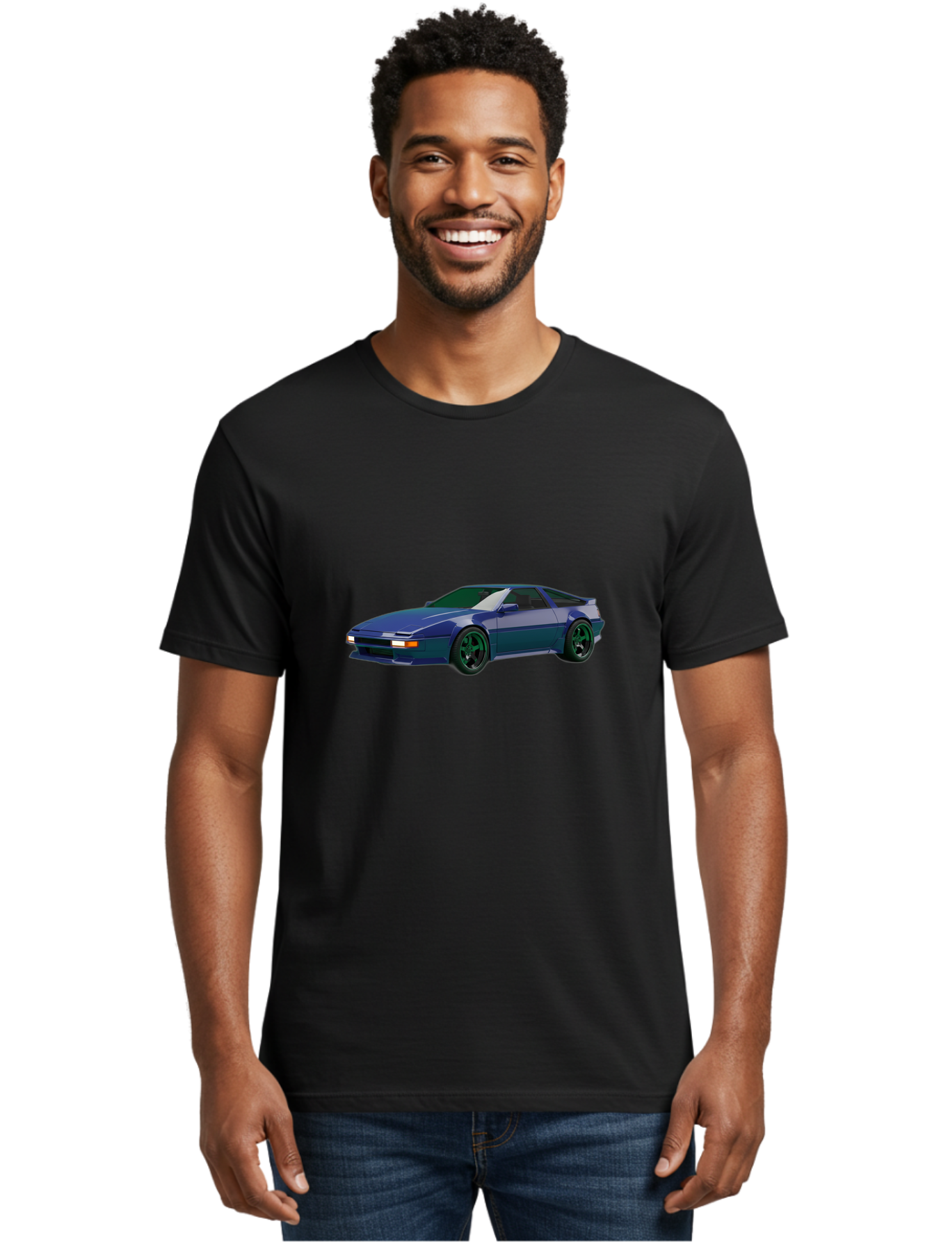 Nissan-240Sx-Coupe Men'S Graphic Tee, 100% Cotton, Comfortable Casual Summer Wear, Machine Washable, Blue Sports Car, Nissan 240Sx, Sleek Design, Sports Coupe, High-Performance Vehicle, Automotive Art, Digital Illustration, Futuristic Styling, Bab034 8