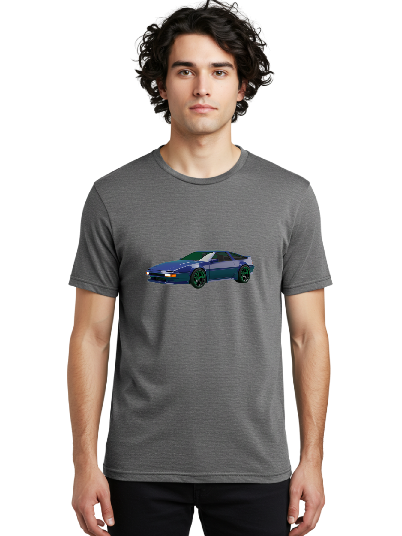 Nissan-240Sx-Coupe Men'S Graphic Tee, 100% Cotton, Comfortable Casual Summer Wear, Machine Washable, Blue Sports Car, Nissan 240Sx, Sleek Design, Sports Coupe, High-Performance Vehicle, Automotive Art, Digital Illustration, Futuristic Styling, Bab034