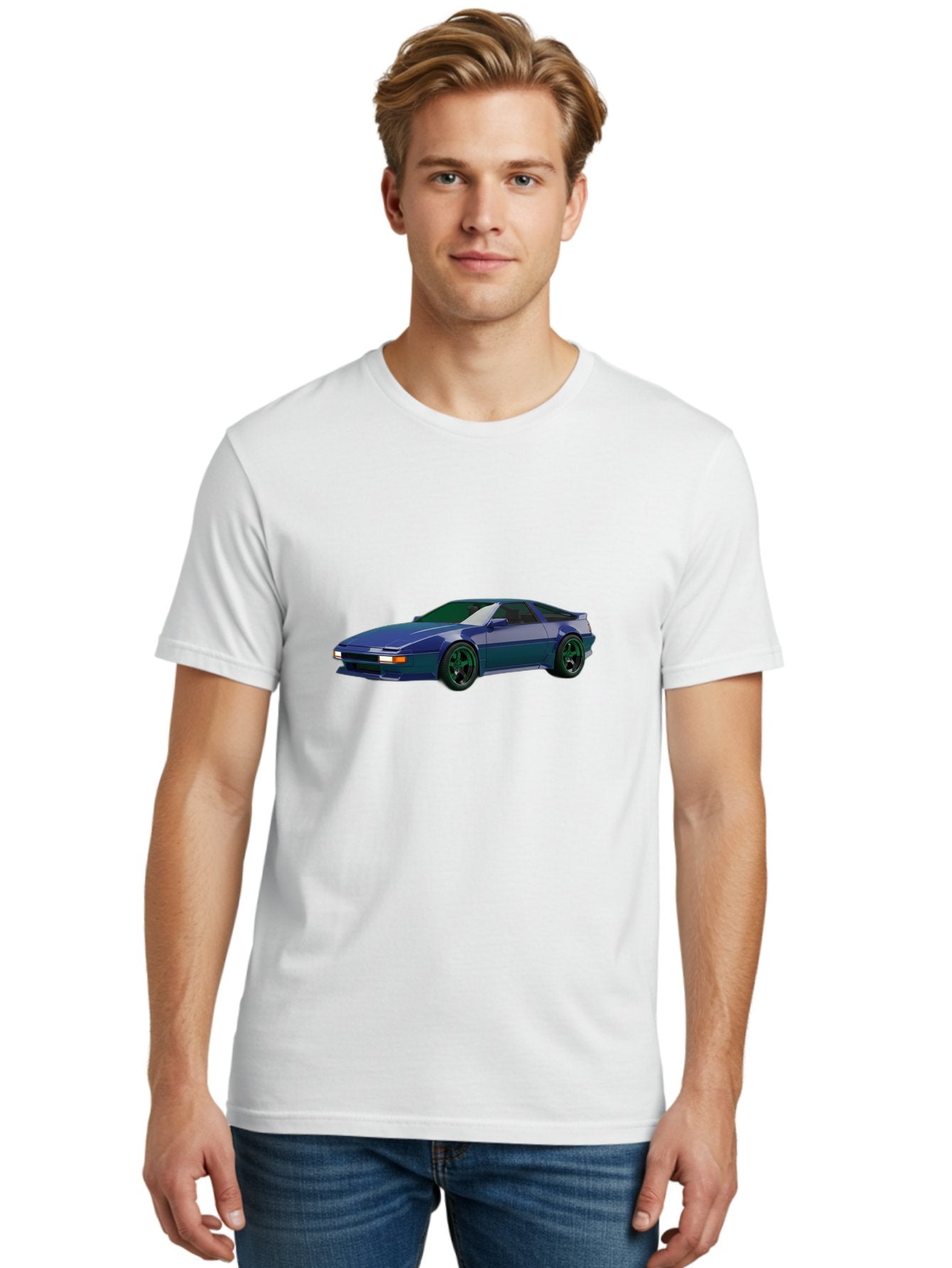 Nissan-240Sx-Coupe Men'S Graphic Tee, 100% Cotton, Comfortable Casual Summer Wear, Machine Washable, Blue Sports Car, Nissan 240Sx, Sleek Design, Sports Coupe, High-Performance Vehicle, Automotive Art, Digital Illustration, Futuristic Styling, Bab034 16