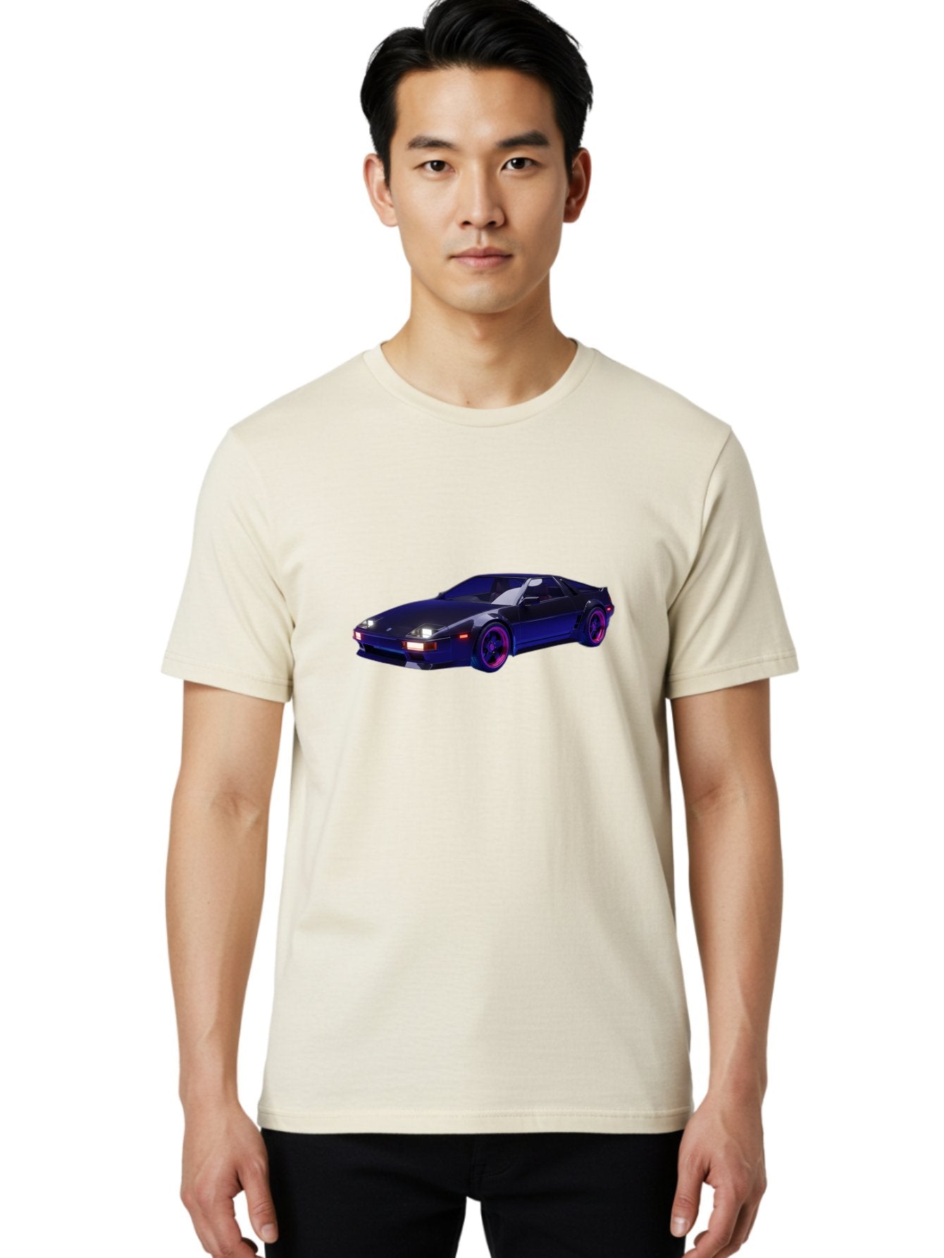 Nissan-240Sx Men'S Graphic Tee, 100% Cotton, Comfortable Casual Summer Wear, Machine Washable, Nissan 240Sx, Sports Car, Sleek Design, High-Performance Vehicle, Neon Lights, Futuristic Style, Purple Accents, Dynamic Graphics Bab035 29
