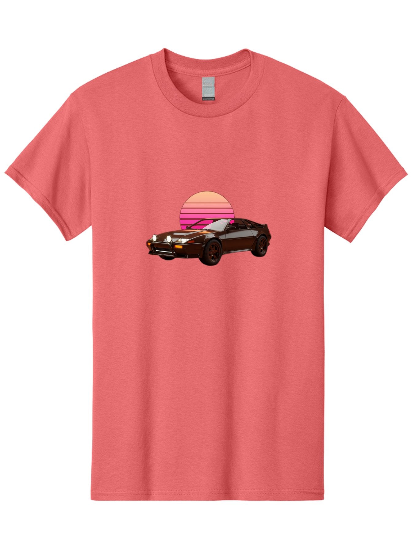 Nissan-240Z Men'S Graphic Tee, 100% Cotton, Comfortable Casual Summer Wear, Machine Washable, Vintage Sports Car, Retro Style, Dusk Scene, Gradient Sunset, Nostalgic Feel, Classic Automobile, Vintage Vibes, Iconic Design, Automotive Art, Bab036 11