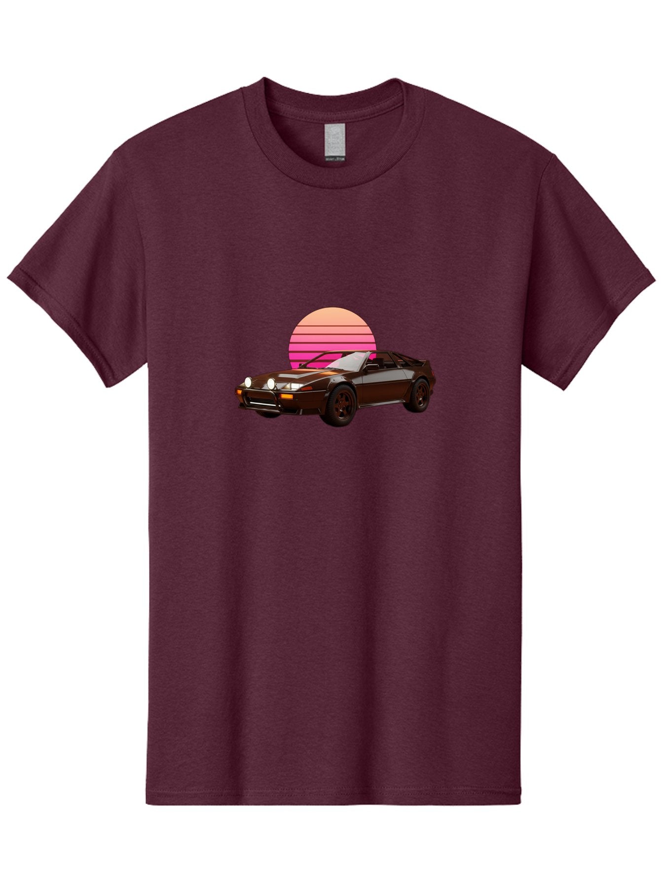 Nissan-240Z Men'S Graphic Tee, 100% Cotton, Comfortable Casual Summer Wear, Machine Washable, Vintage Sports Car, Retro Style, Dusk Scene, Gradient Sunset, Nostalgic Feel, Classic Automobile, Vintage Vibes, Iconic Design, Automotive Art, Bab036 13
