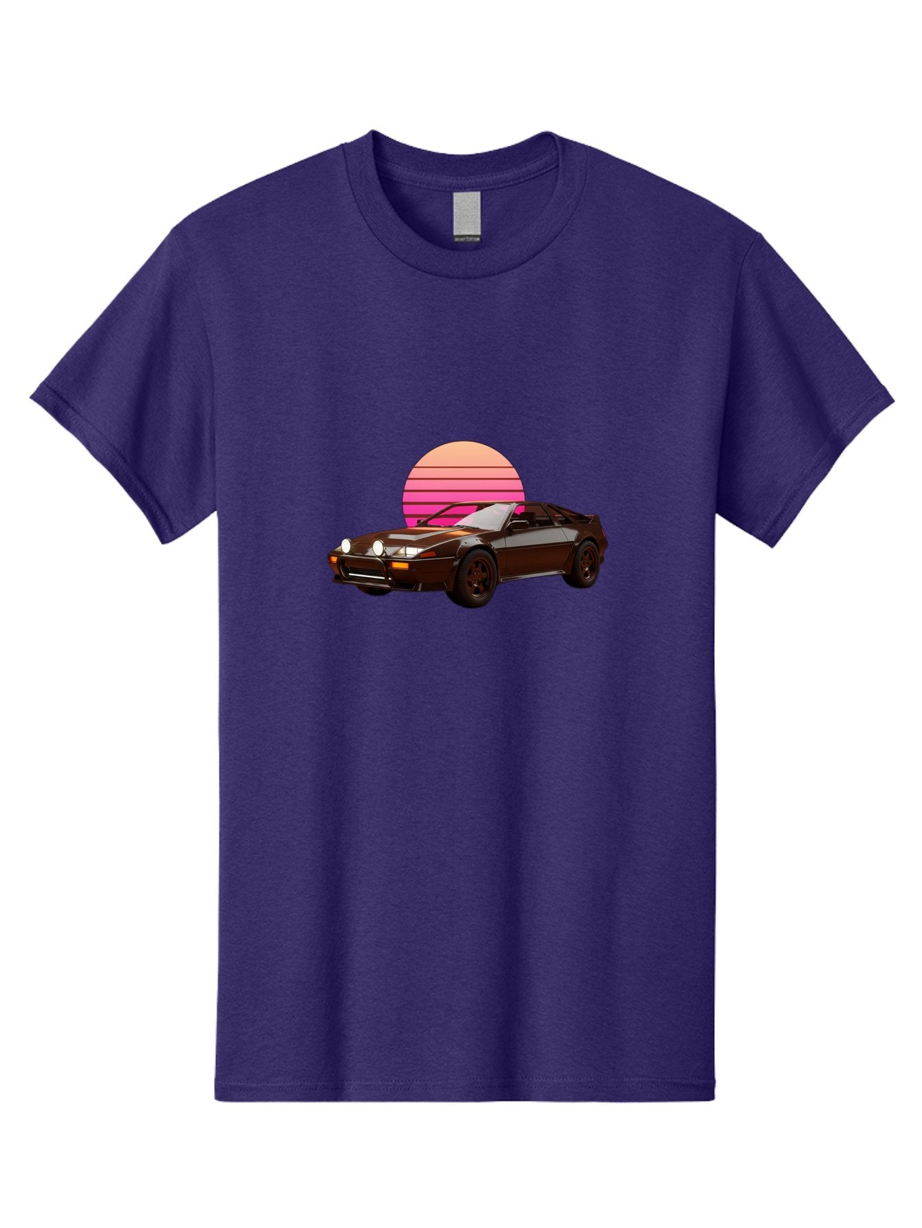 Nissan-240Z Men'S Graphic Tee, 100% Cotton, Comfortable Casual Summer Wear, Machine Washable, Vintage Sports Car, Retro Style, Dusk Scene, Gradient Sunset, Nostalgic Feel, Classic Automobile, Vintage Vibes, Iconic Design, Automotive Art, Bab036 7