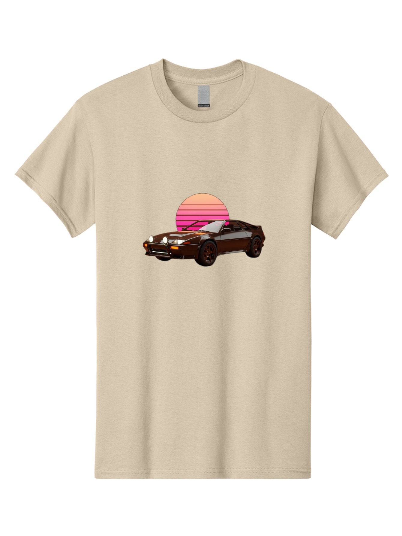 Nissan-240Z Men'S Graphic Tee, 100% Cotton, Comfortable Casual Summer Wear, Machine Washable, Vintage Sports Car, Retro Style, Dusk Scene, Gradient Sunset, Nostalgic Feel, Classic Automobile, Vintage Vibes, Iconic Design, Automotive Art, Bab036 5