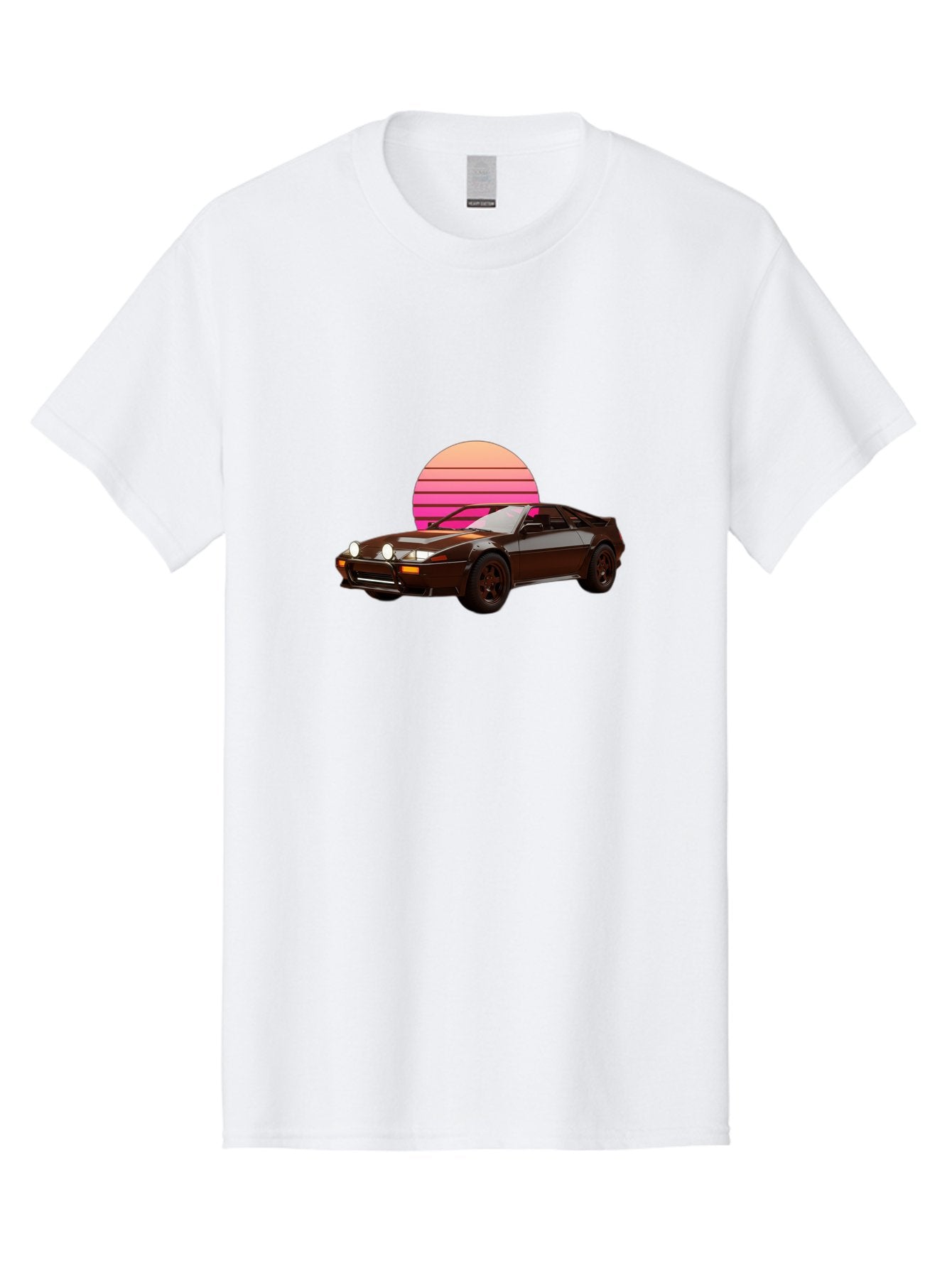 Nissan-240Z Men'S Graphic Tee, 100% Cotton, Comfortable Casual Summer Wear, Machine Washable, Vintage Sports Car, Retro Style, Dusk Scene, Gradient Sunset, Nostalgic Feel, Classic Automobile, Vintage Vibes, Iconic Design, Automotive Art, Bab036 4