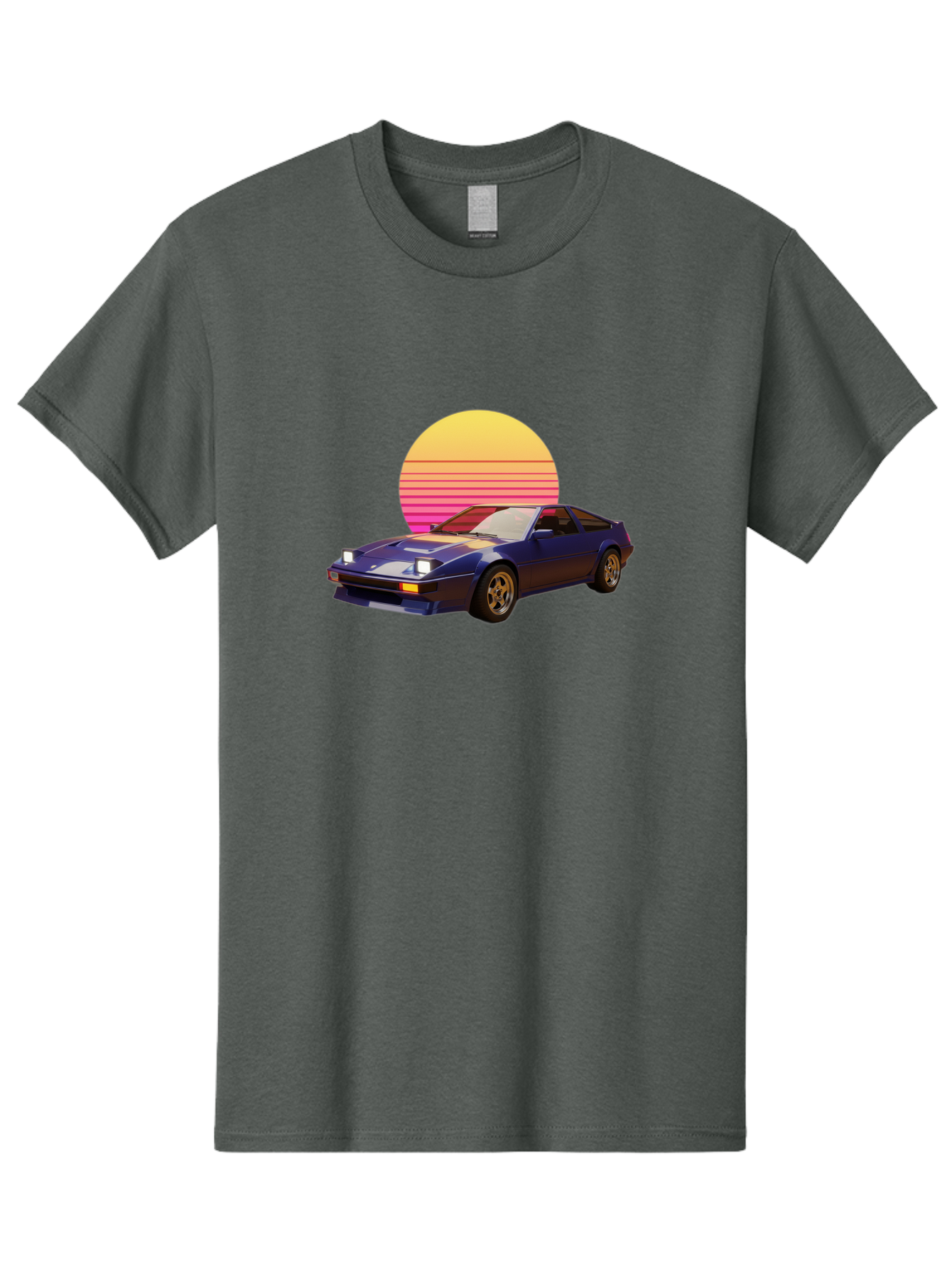 Nissan-280Zx Men'S Graphic Tee, 100% Cotton, Comfortable Casual Summer Wear, Machine Washable, Retro Sports Car, Vintage Automobile, 80S Style, Pop Art, Neon Colors, Gradient Sun, Futuristic Design, Classic Ride, Nostalgic Feel, Bab037 15