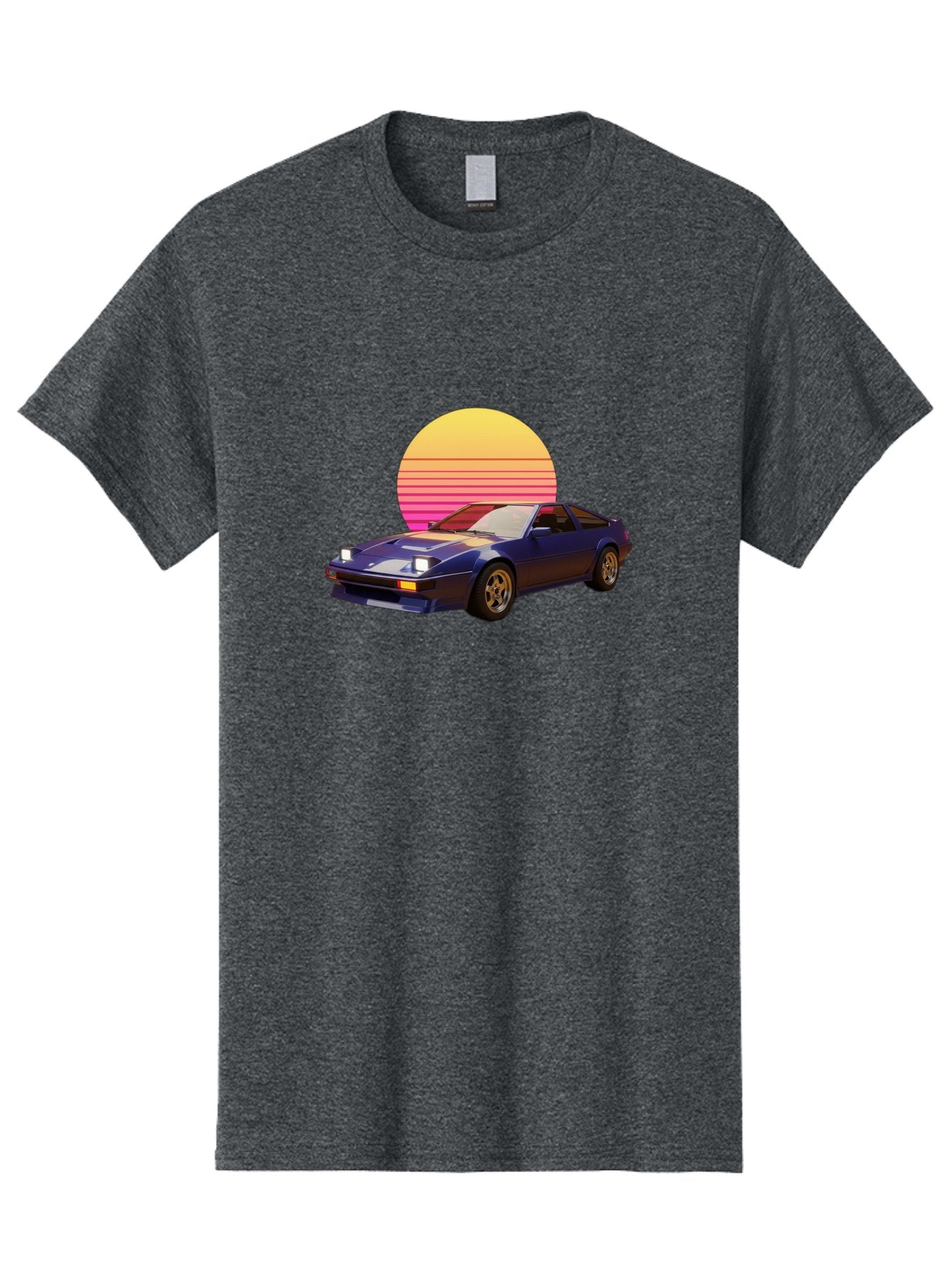 Nissan-280Zx Men'S Graphic Tee, 100% Cotton, Comfortable Casual Summer Wear, Machine Washable, Retro Sports Car, Vintage Automobile, 80S Style, Pop Art, Neon Colors, Gradient Sun, Futuristic Design, Classic Ride, Nostalgic Feel, Bab037 9