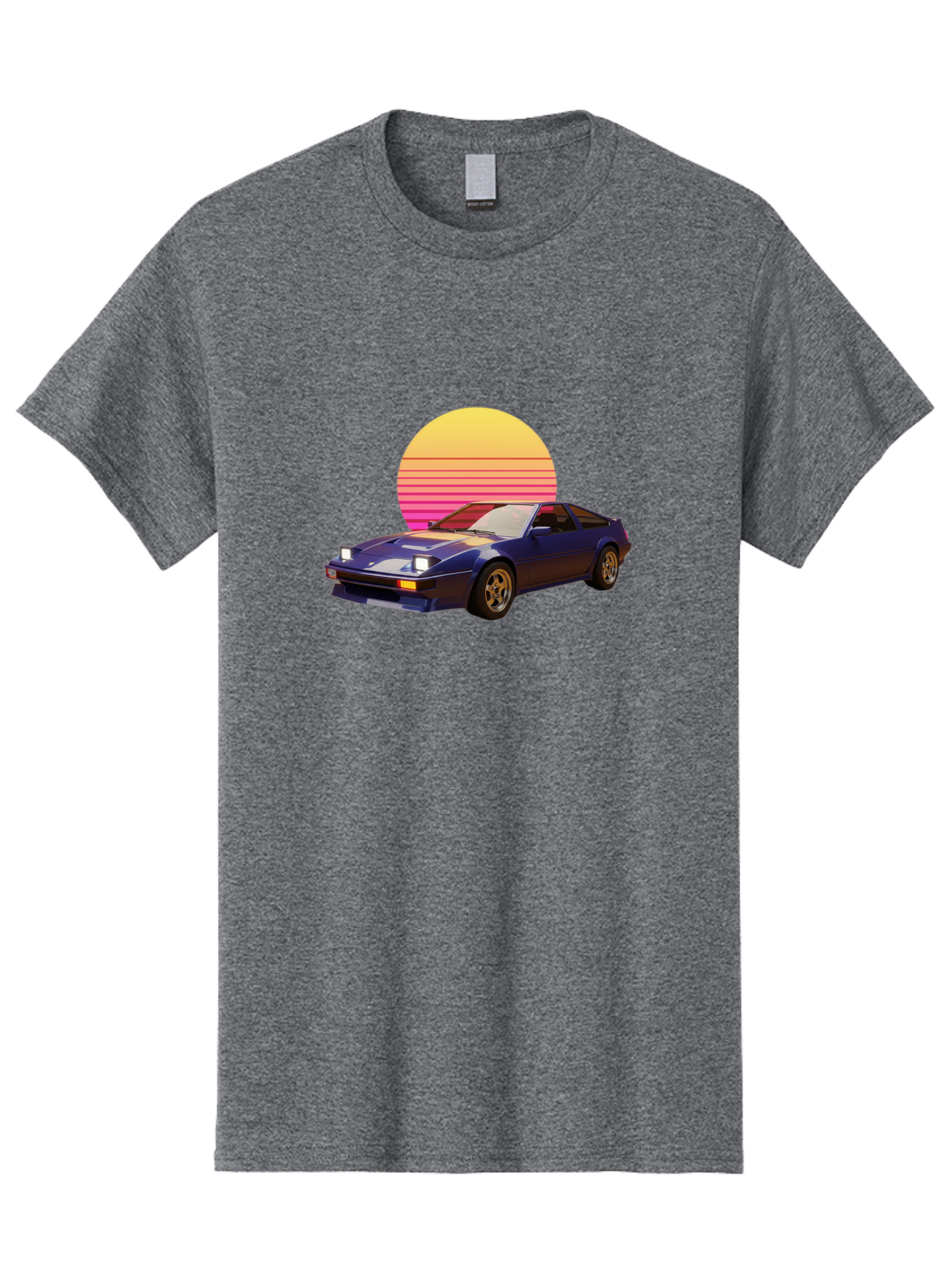 Nissan-280Zx Men'S Graphic Tee, 100% Cotton, Comfortable Casual Summer Wear, Machine Washable, Retro Sports Car, Vintage Automobile, 80S Style, Pop Art, Neon Colors, Gradient Sun, Futuristic Design, Classic Ride, Nostalgic Feel, Bab037 7