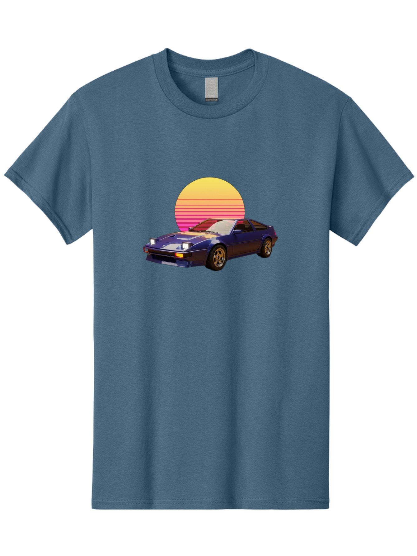 Nissan-280Zx Men'S Graphic Tee, 100% Cotton, Comfortable Casual Summer Wear, Machine Washable, Retro Sports Car, Vintage Automobile, 80S Style, Pop Art, Neon Colors, Gradient Sun, Futuristic Design, Classic Ride, Nostalgic Feel, Bab037