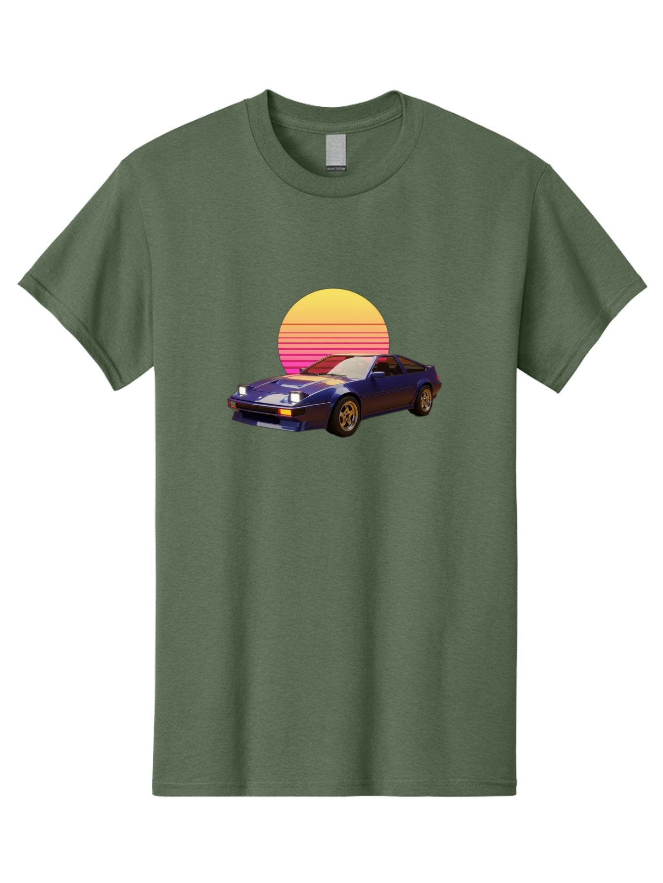 Nissan-280Zx Men'S Graphic Tee, 100% Cotton, Comfortable Casual Summer Wear, Machine Washable, Retro Sports Car, Vintage Automobile, 80S Style, Pop Art, Neon Colors, Gradient Sun, Futuristic Design, Classic Ride, Nostalgic Feel, Bab037 10