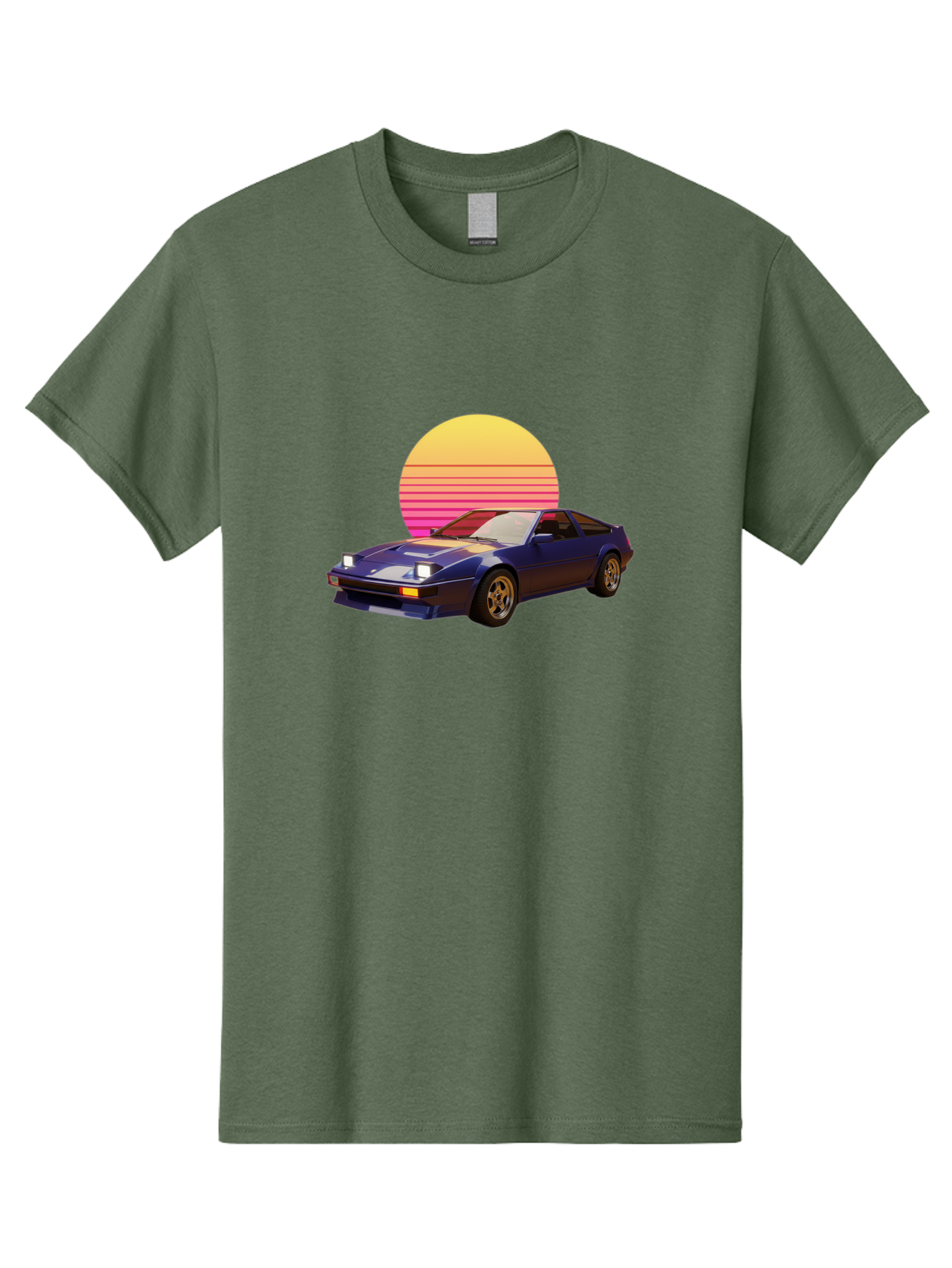 Nissan-280Zx Men'S Graphic Tee, 100% Cotton, Comfortable Casual Summer Wear, Machine Washable, Retro Sports Car, Vintage Automobile, 80S Style, Pop Art, Neon Colors, Gradient Sun, Futuristic Design, Classic Ride, Nostalgic Feel, Bab037 27