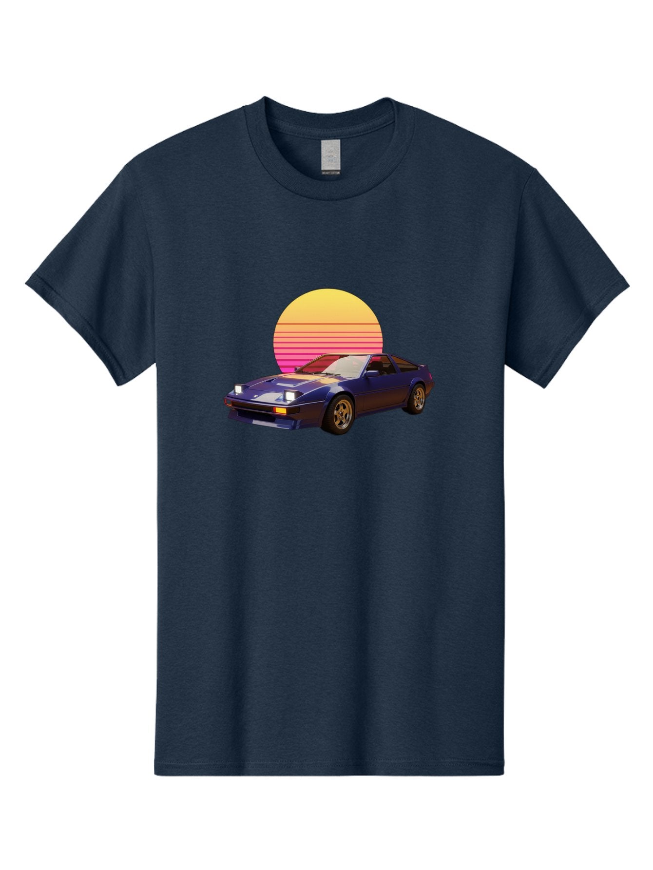 Nissan-280Zx Men'S Graphic Tee, 100% Cotton, Comfortable Casual Summer Wear, Machine Washable, Retro Sports Car, Vintage Automobile, 80S Style, Pop Art, Neon Colors, Gradient Sun, Futuristic Design, Classic Ride, Nostalgic Feel, Bab037 15