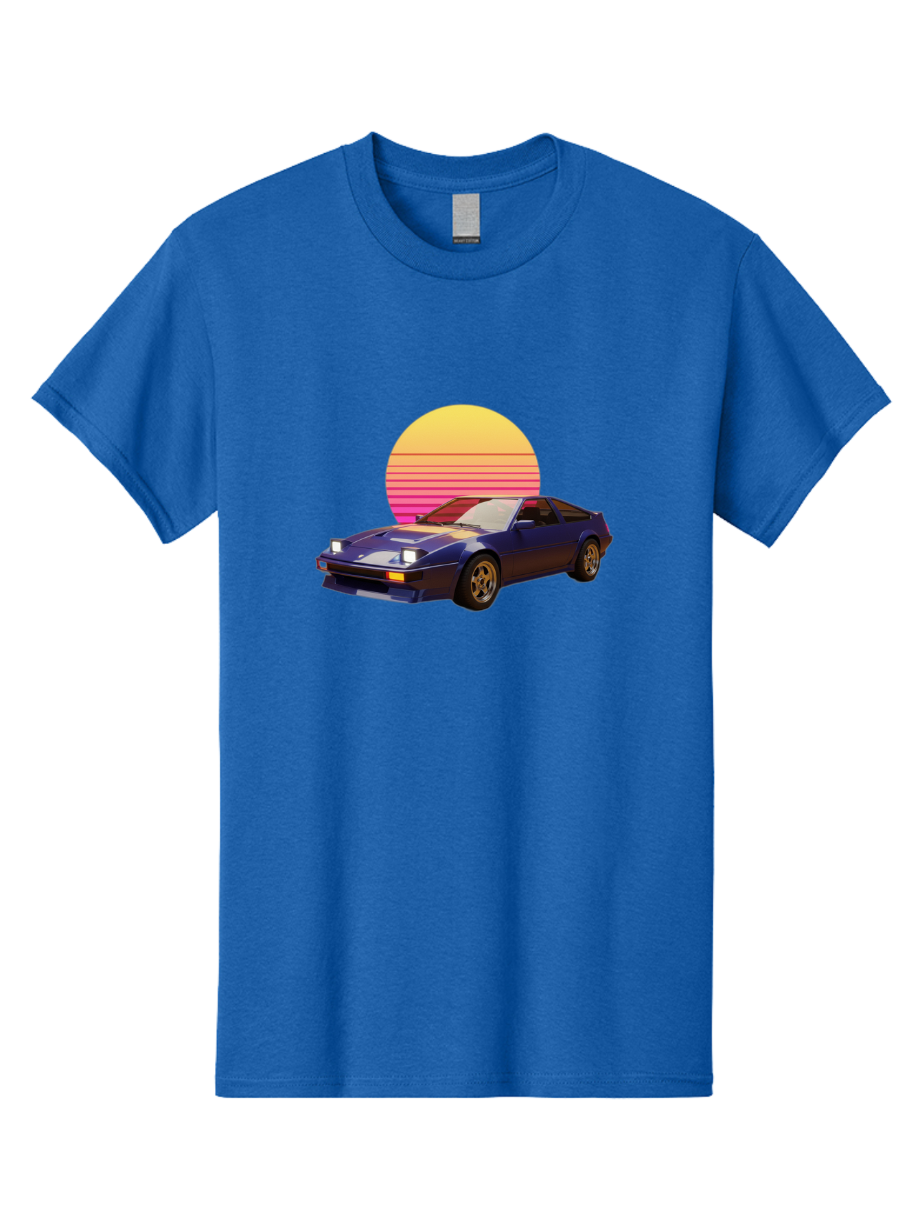 Nissan-280Zx Men'S Graphic Tee, 100% Cotton, Comfortable Casual Summer Wear, Machine Washable, Retro Sports Car, Vintage Automobile, 80S Style, Pop Art, Neon Colors, Gradient Sun, Futuristic Design, Classic Ride, Nostalgic Feel, Bab037 21