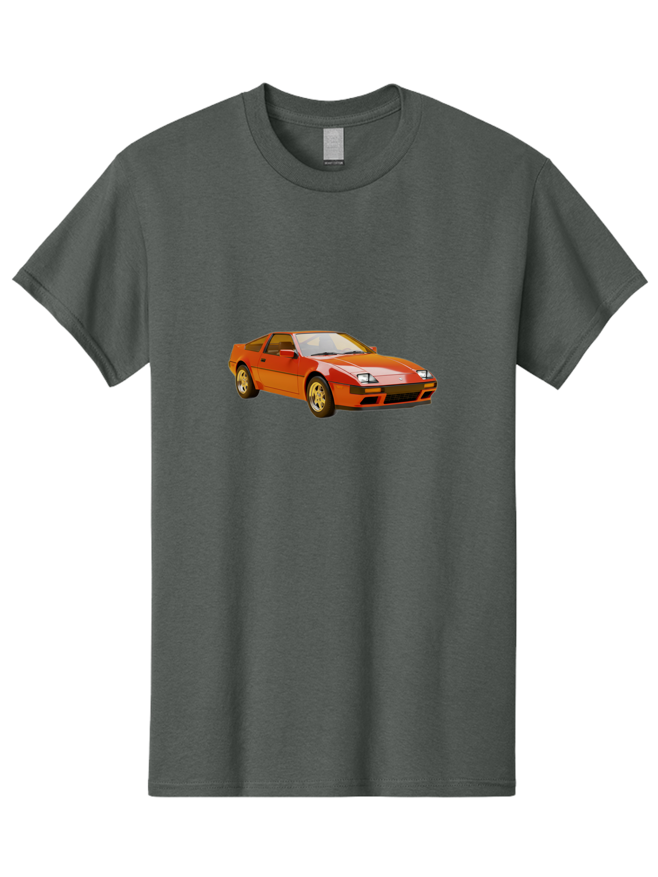 Nissan-300Zx-1 Men'S Graphic Tee, 100% Cotton, Comfortable Casual Summer Wear, Machine Washable, Nissan 300Zx Sports Car, Orange Sports Car, Classic Car Design, Vintage Automobile, Retro Style, Sleek, High-Performance Vehicle, Automotive Art Bab038 5