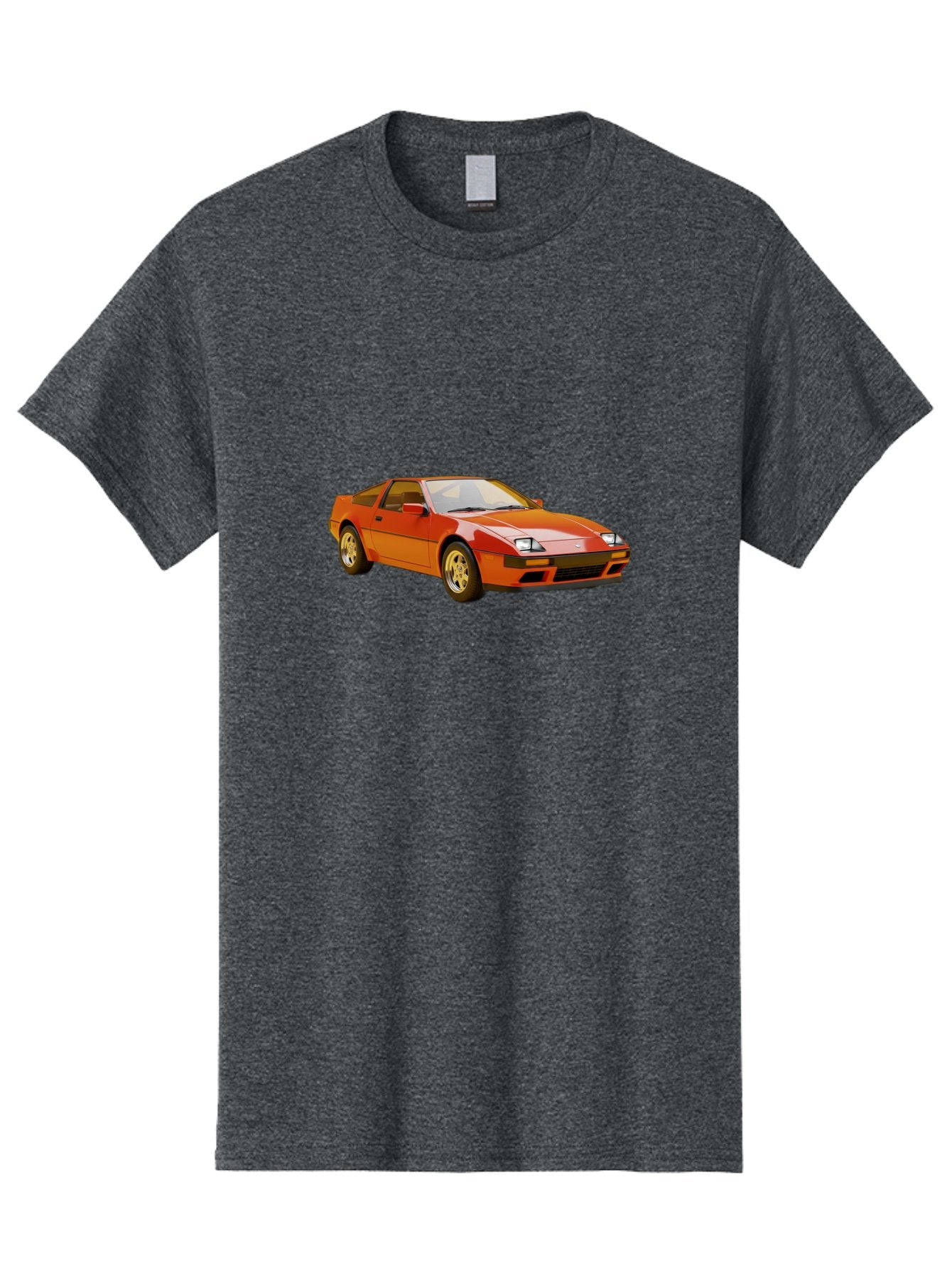 Nissan-300Zx-1 Men'S Graphic Tee, 100% Cotton, Comfortable Casual Summer Wear, Machine Washable, Nissan 300Zx Sports Car, Orange Sports Car, Classic Car Design, Vintage Automobile, Retro Style, Sleek, High-Performance Vehicle, Automotive Art Bab038 4
