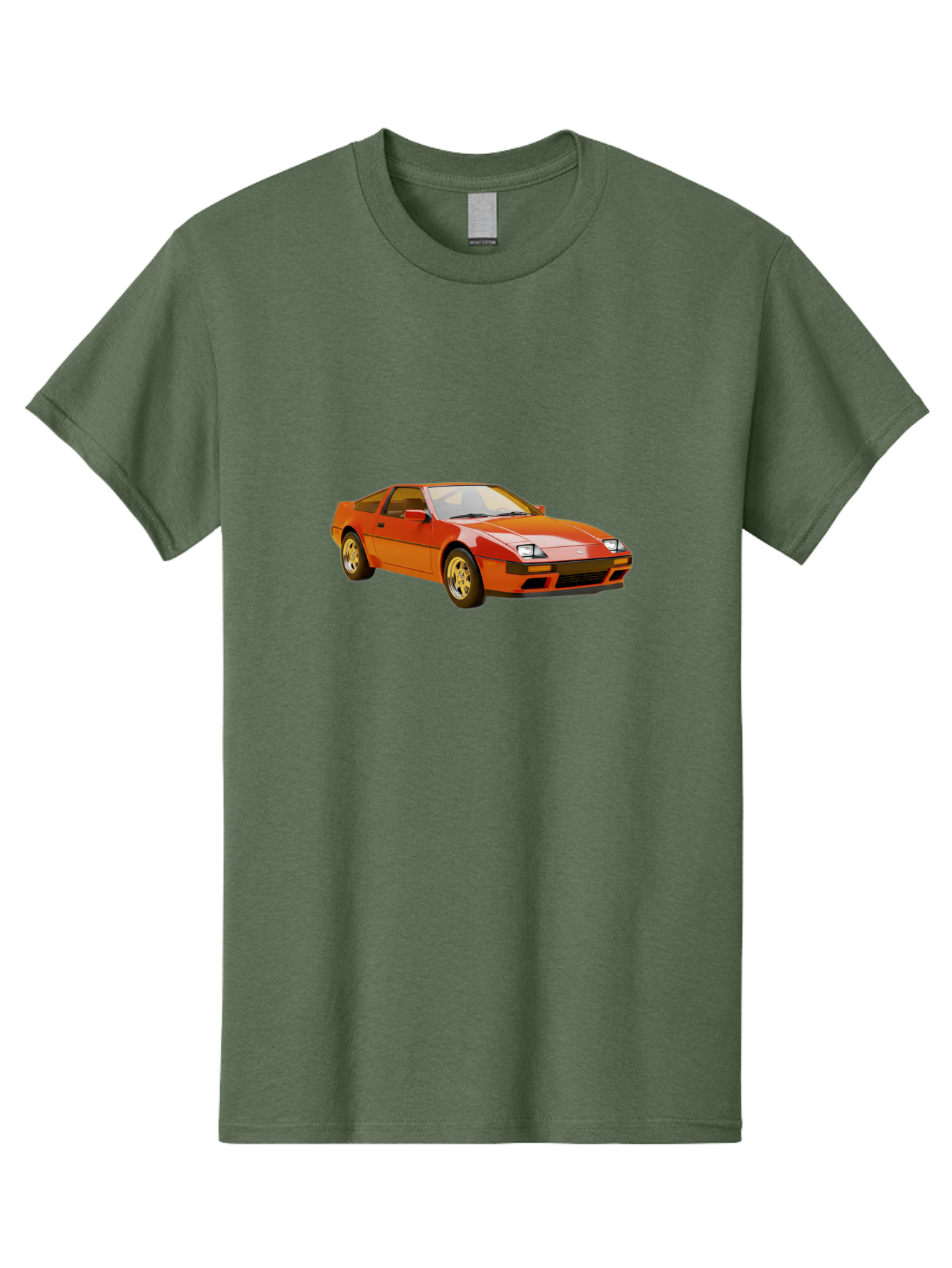 Nissan-300Zx-1 Men'S Graphic Tee, 100% Cotton, Comfortable Casual Summer Wear, Machine Washable, Nissan 300Zx Sports Car, Orange Sports Car, Classic Car Design, Vintage Automobile, Retro Style, Sleek, High-Performance Vehicle, Automotive Art Bab038 9