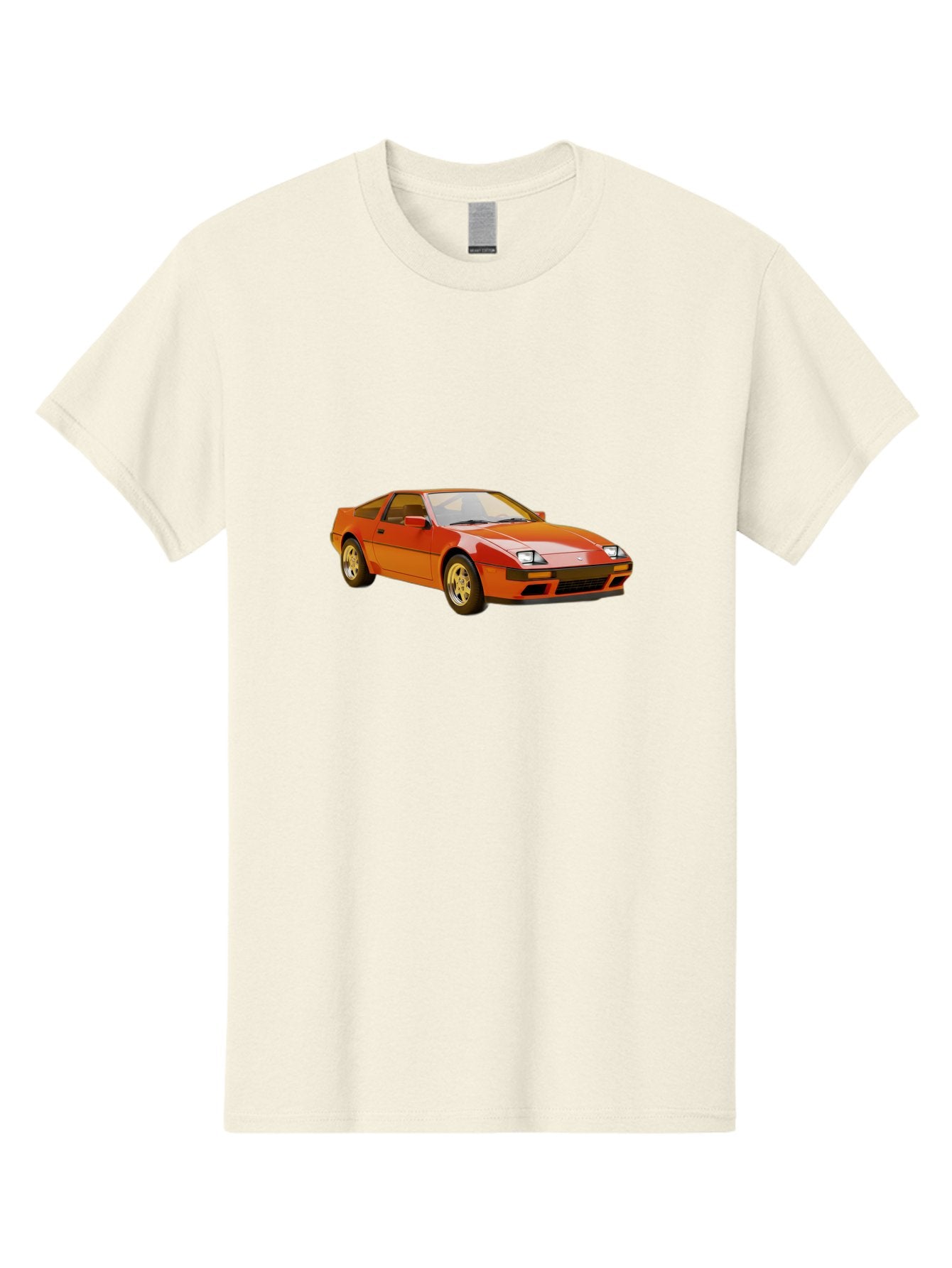 Nissan-300Zx-1 Men'S Graphic Tee, 100% Cotton, Comfortable Casual Summer Wear, Machine Washable, Nissan 300Zx Sports Car, Orange Sports Car, Classic Car Design, Vintage Automobile, Retro Style, Sleek, High-Performance Vehicle, Automotive Art Bab038 6