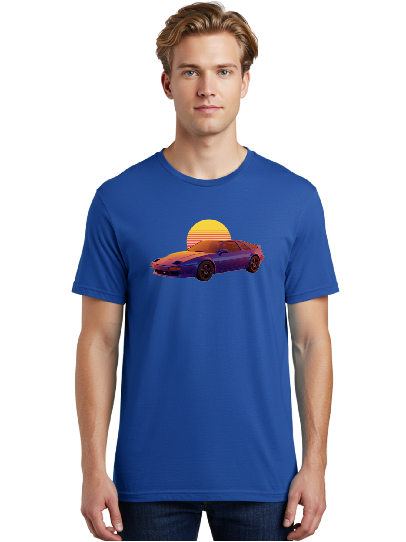 Nissan-300Zx-2 Men'S Graphic Tee, 100% Cotton, Comfortable Casual Summer Wear, Machine Washable, Nissan 300Zx Sports Car, Retro Futuristic Design, Vaporwave Aesthetic, Neon Colors, Synthwave Art, 80S Nostalgia, Retro Gaming, Bab039