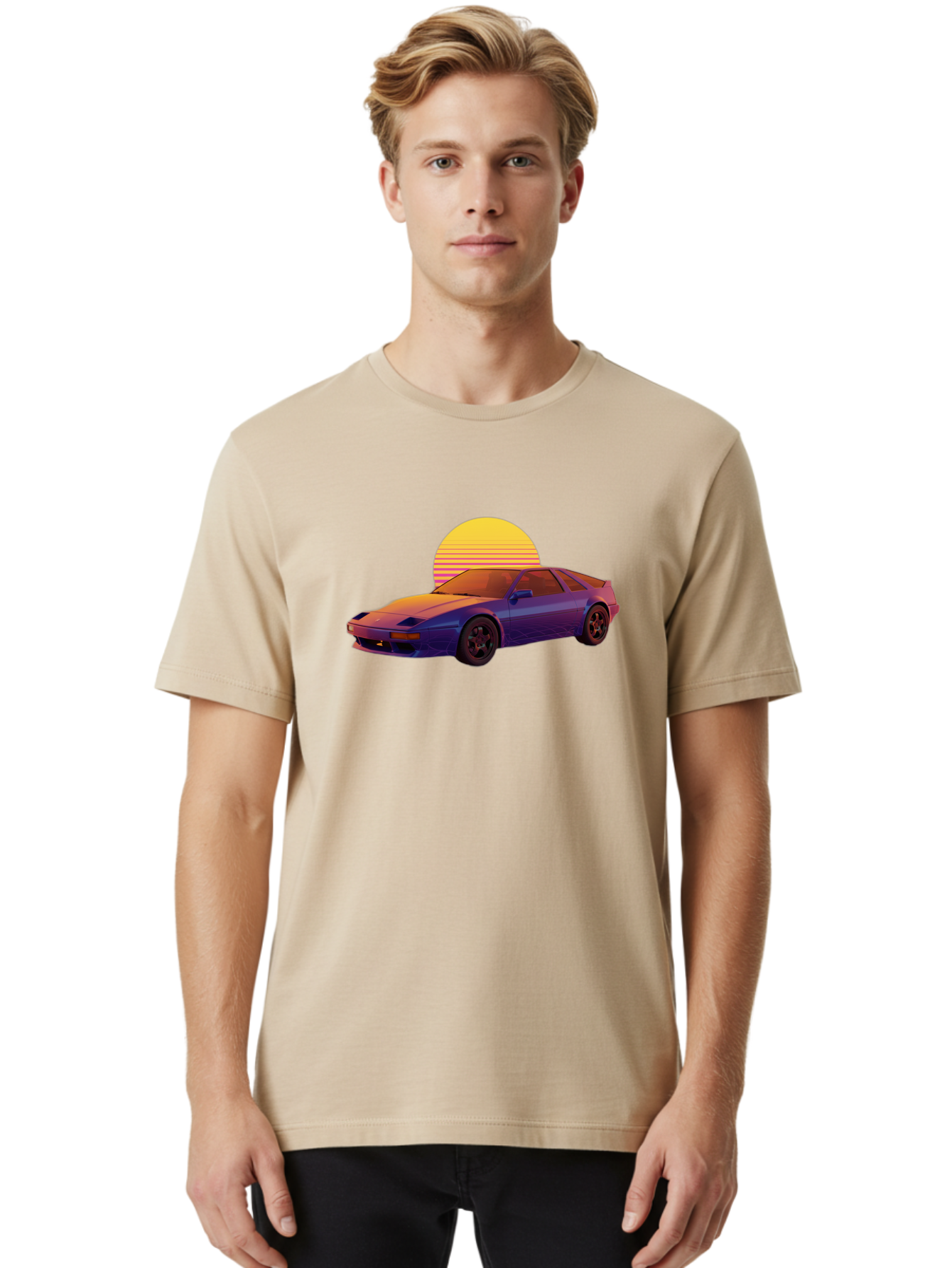 Nissan-300Zx-2 Men'S Graphic Tee, 100% Cotton, Comfortable Casual Summer Wear, Machine Washable, Nissan 300Zx Sports Car, Retro Futuristic Design, Vaporwave Aesthetic, Neon Colors, Synthwave Art, 80S Nostalgia, Retro Gaming, Bab039 26