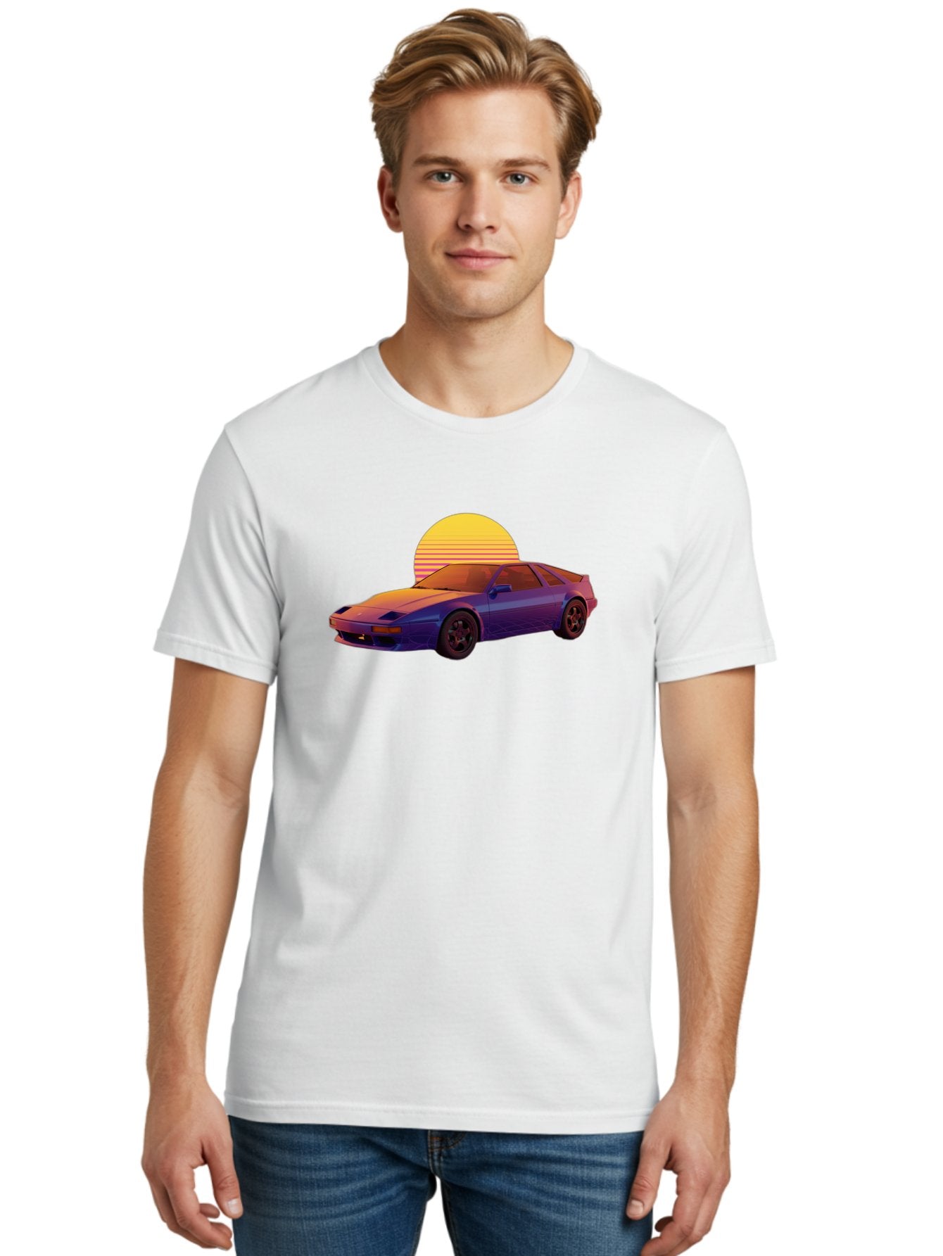Nissan-300Zx-2 Men'S Graphic Tee, 100% Cotton, Comfortable Casual Summer Wear, Machine Washable, Nissan 300Zx Sports Car, Retro Futuristic Design, Vaporwave Aesthetic, Neon Colors, Synthwave Art, 80S Nostalgia, Retro Gaming, Bab039 28