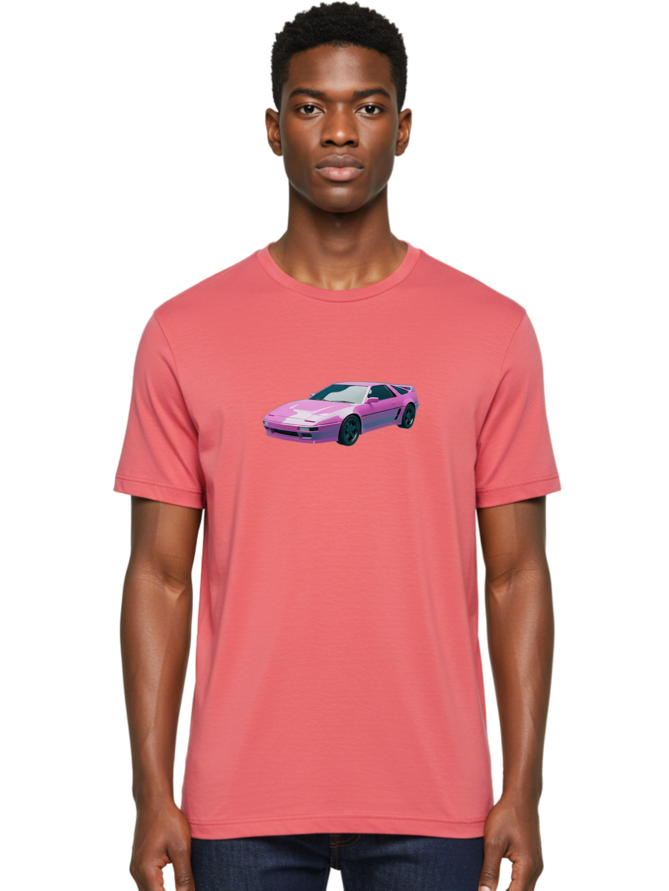 Nissan-300Zx-3 Men'S Graphic Tee, 100% Cotton, Comfortable Casual Summer Wear, Machine Washable, Pink Sports Car, Sleek Design, Futuristic Look, Vibrant Pink Color, Black Wheels, Sports Mode, Luxury Vehicle, High-Performance Car, Stylish Ride Bab040 22
