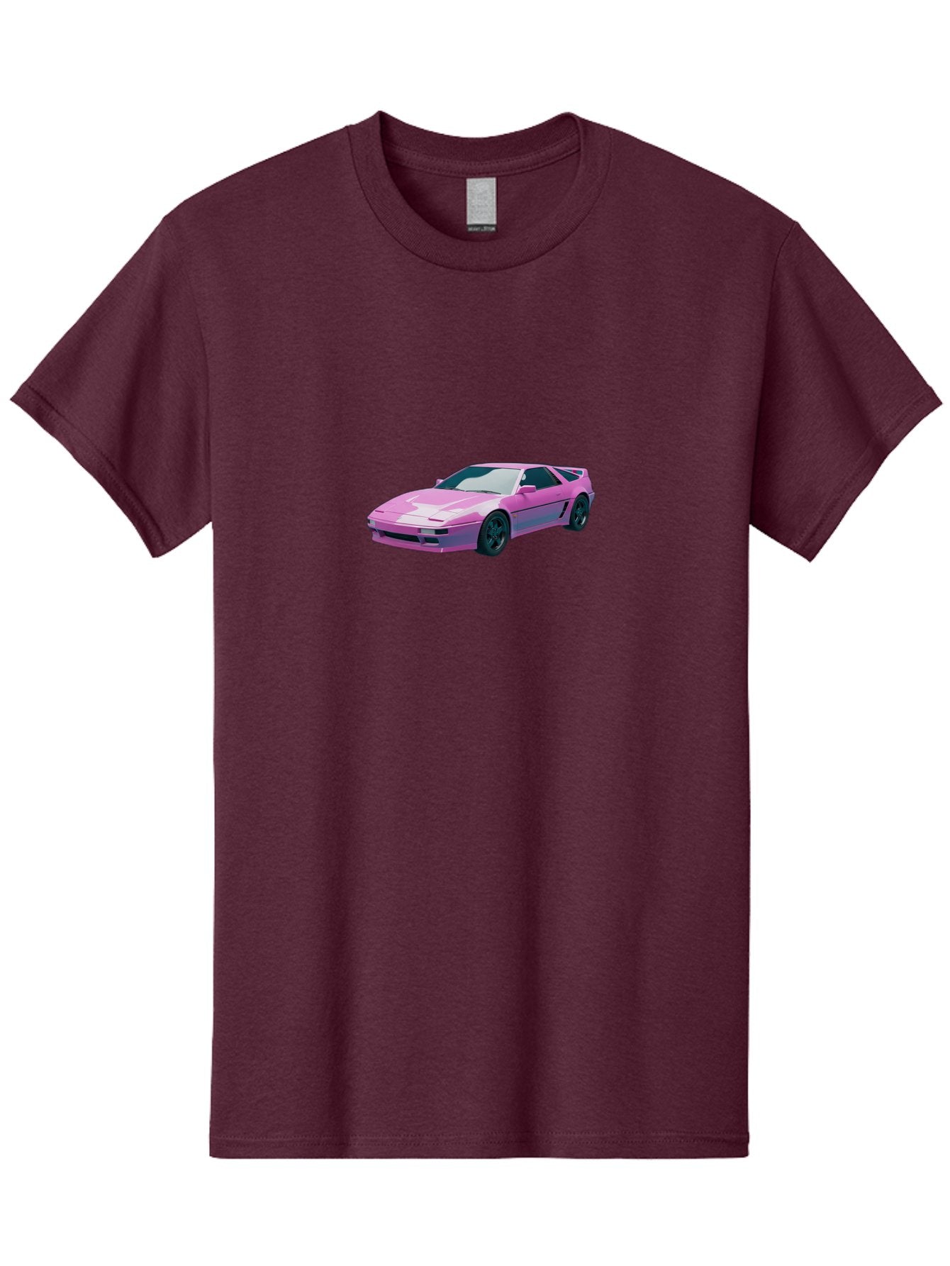 Nissan-300Zx-3 Men'S Graphic Tee, 100% Cotton, Comfortable Casual Summer Wear, Machine Washable, Pink Sports Car, Sleek Design, Futuristic Look, Vibrant Pink Color, Black Wheels, Sports Mode, Luxury Vehicle, High-Performance Car, Stylish Ride Bab040