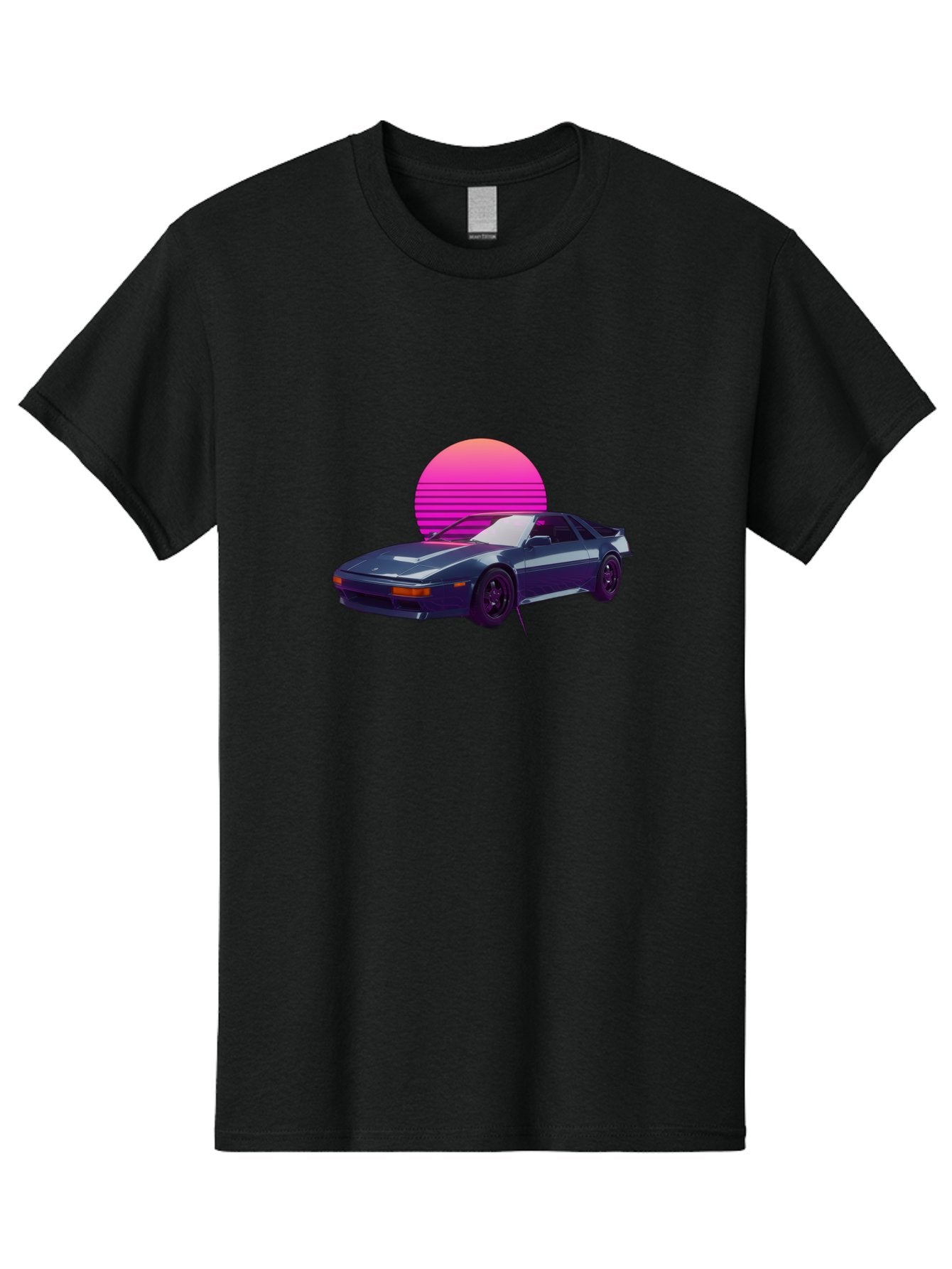 Nissan-300Zx-4 Men'S Graphic Tee, 100% Cotton, Comfortable Casual Summer Wear, Machine Washable, Classic Sports Car, Retro Futuristic, Sleek Design, Purple Car, Vaporwave Aesthetic, 80S Style, Synthwave Art, Pink Sunset, Nostalgic Feel, Bab041