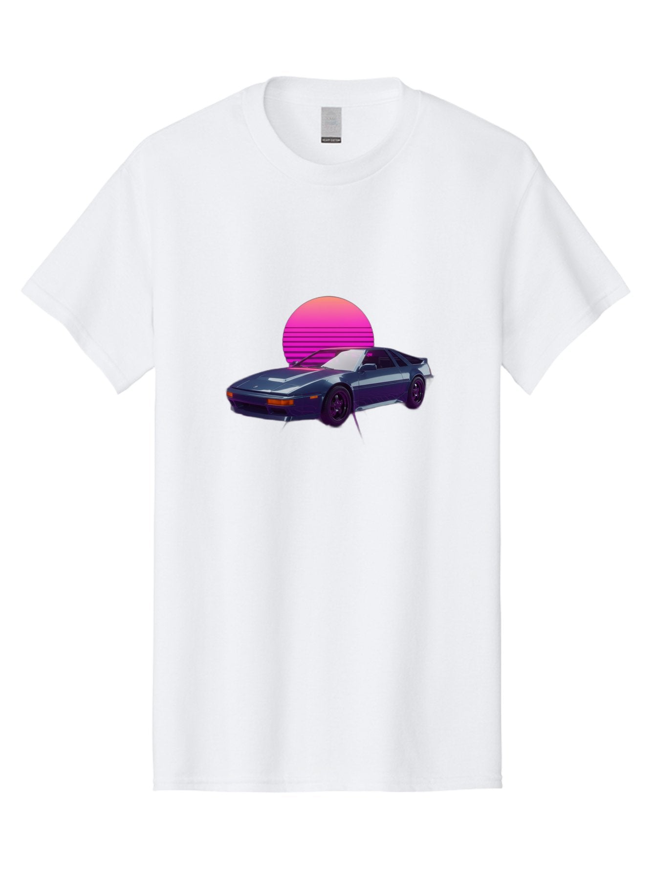 Nissan-300Zx-4 Men'S Graphic Tee, 100% Cotton, Comfortable Casual Summer Wear, Machine Washable, Classic Sports Car, Retro Futuristic, Sleek Design, Purple Car, Vaporwave Aesthetic, 80S Style, Synthwave Art, Pink Sunset, Nostalgic Feel, Bab041 8