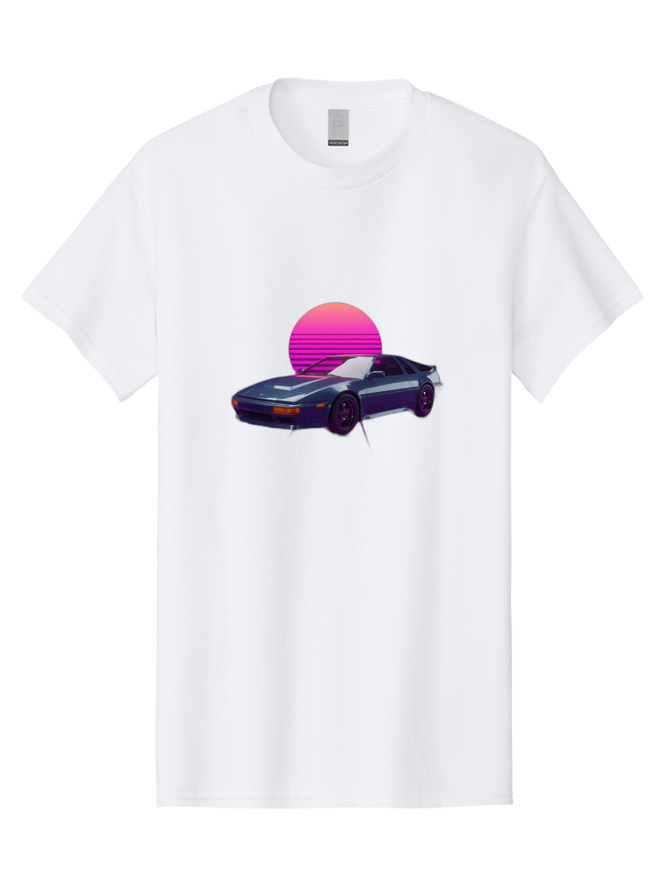 Nissan-300Zx-4 Men'S Graphic Tee, 100% Cotton, Comfortable Casual Summer Wear, Machine Washable, Classic Sports Car, Retro Futuristic, Sleek Design, Purple Car, Vaporwave Aesthetic, 80S Style, Synthwave Art, Pink Sunset, Nostalgic Feel, Bab041 11