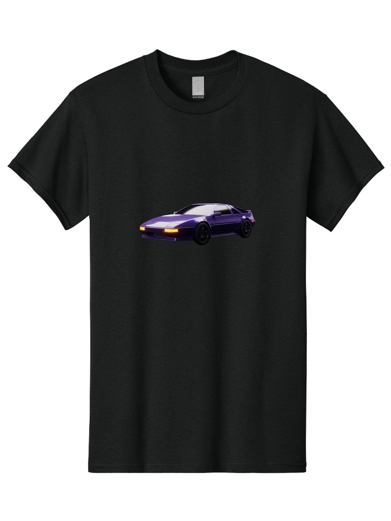 Nissan-300Zx Men'S Graphic Tee, 100% Cotton, Comfortable Casual Summer Wear, Machine Washable, Sports Car, Purple Car, Nissan 300Zx, Sleek Design, Black Wheels, Glowing Headlights, Luxury Vehicle, High-Performance Car, Retro-Futuristic Style Bab043