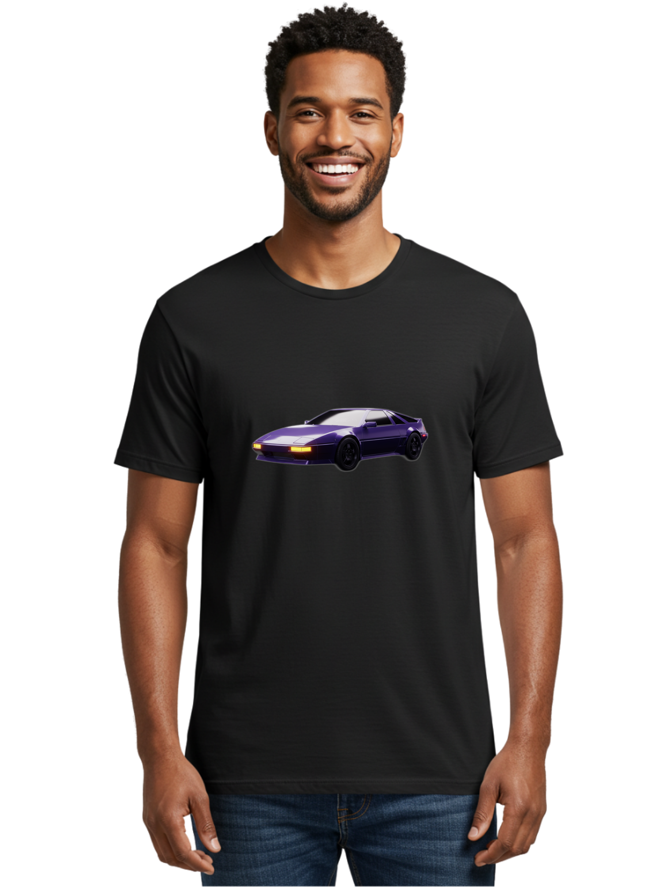Nissan-300Zx Men'S Graphic Tee, 100% Cotton, Comfortable Casual Summer Wear, Machine Washable, Sports Car, Purple Car, Nissan 300Zx, Sleek Design, Black Wheels, Glowing Headlights, Luxury Vehicle, High-Performance Car, Retro-Futuristic Style Bab043 20