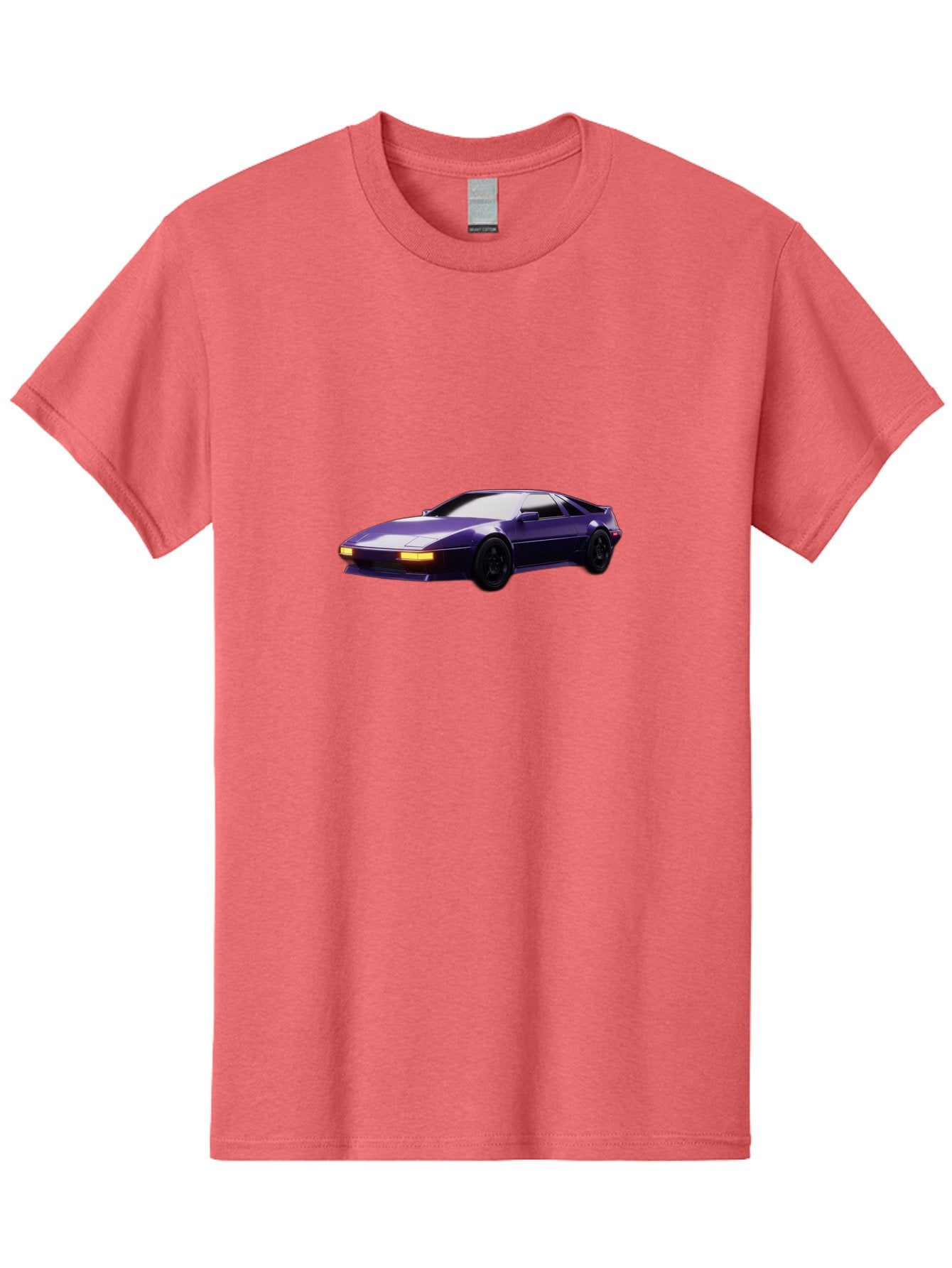 Nissan-300Zx Men'S Graphic Tee, 100% Cotton, Comfortable Casual Summer Wear, Machine Washable, Sports Car, Purple Car, Nissan 300Zx, Sleek Design, Black Wheels, Glowing Headlights, Luxury Vehicle, High-Performance Car, Retro-Futuristic Style Bab043 9