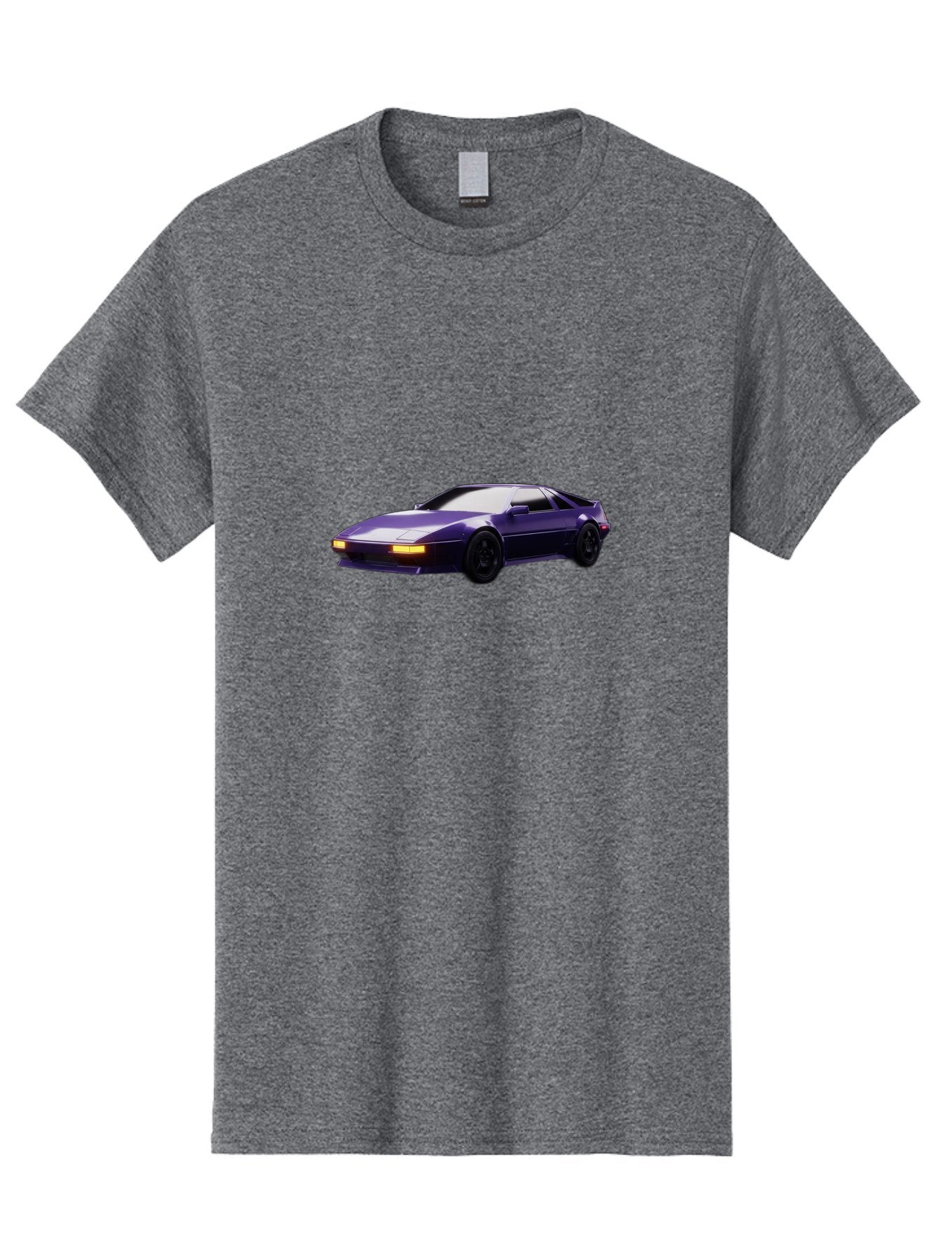 Nissan-300Zx Men'S Graphic Tee, 100% Cotton, Comfortable Casual Summer Wear, Machine Washable, Sports Car, Purple Car, Nissan 300Zx, Sleek Design, Black Wheels, Glowing Headlights, Luxury Vehicle, High-Performance Car, Retro-Futuristic Style Bab043 8