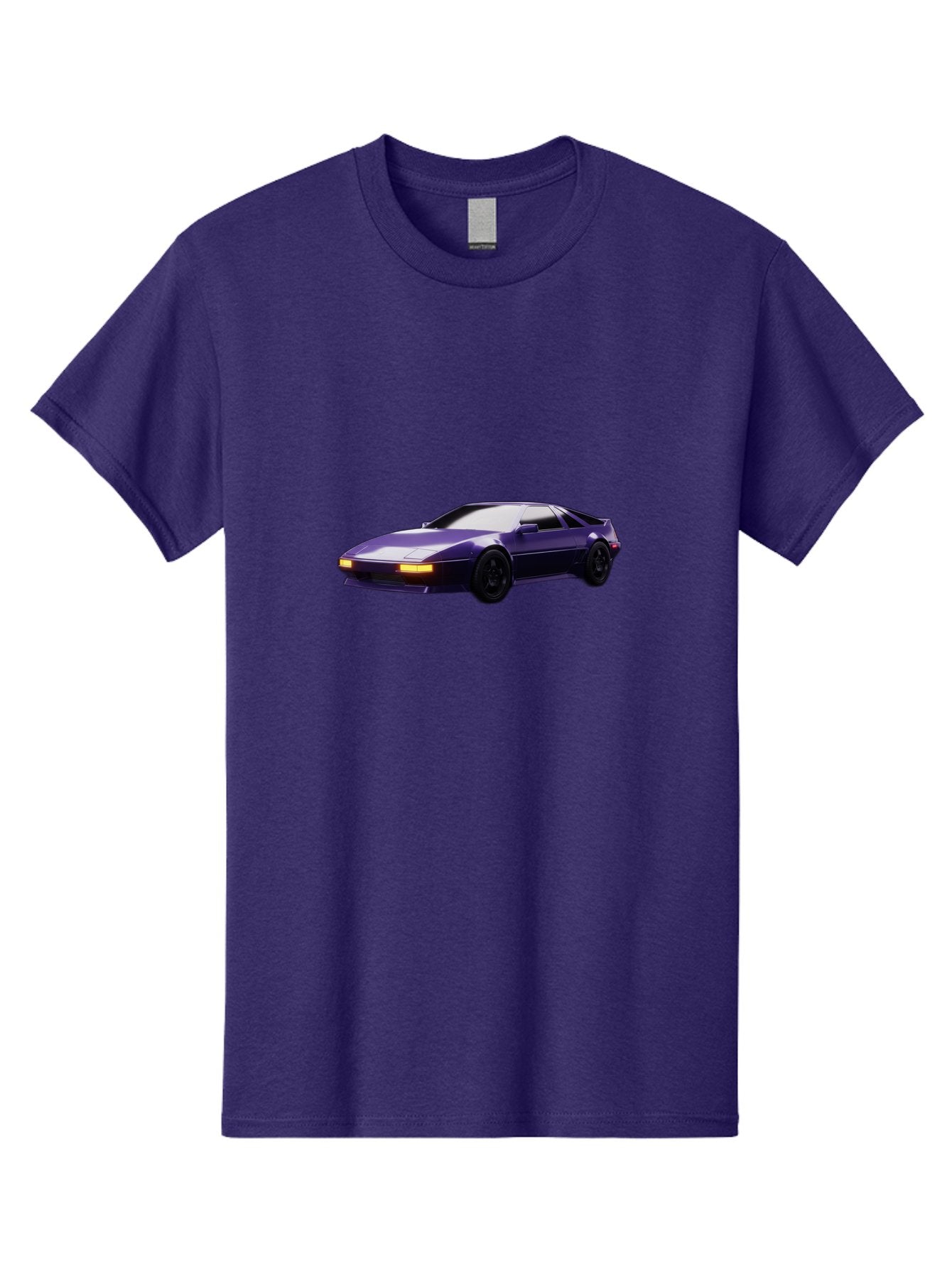 Nissan-300Zx Men'S Graphic Tee, 100% Cotton, Comfortable Casual Summer Wear, Machine Washable, Sports Car, Purple Car, Nissan 300Zx, Sleek Design, Black Wheels, Glowing Headlights, Luxury Vehicle, High-Performance Car, Retro-Futuristic Style Bab043 14