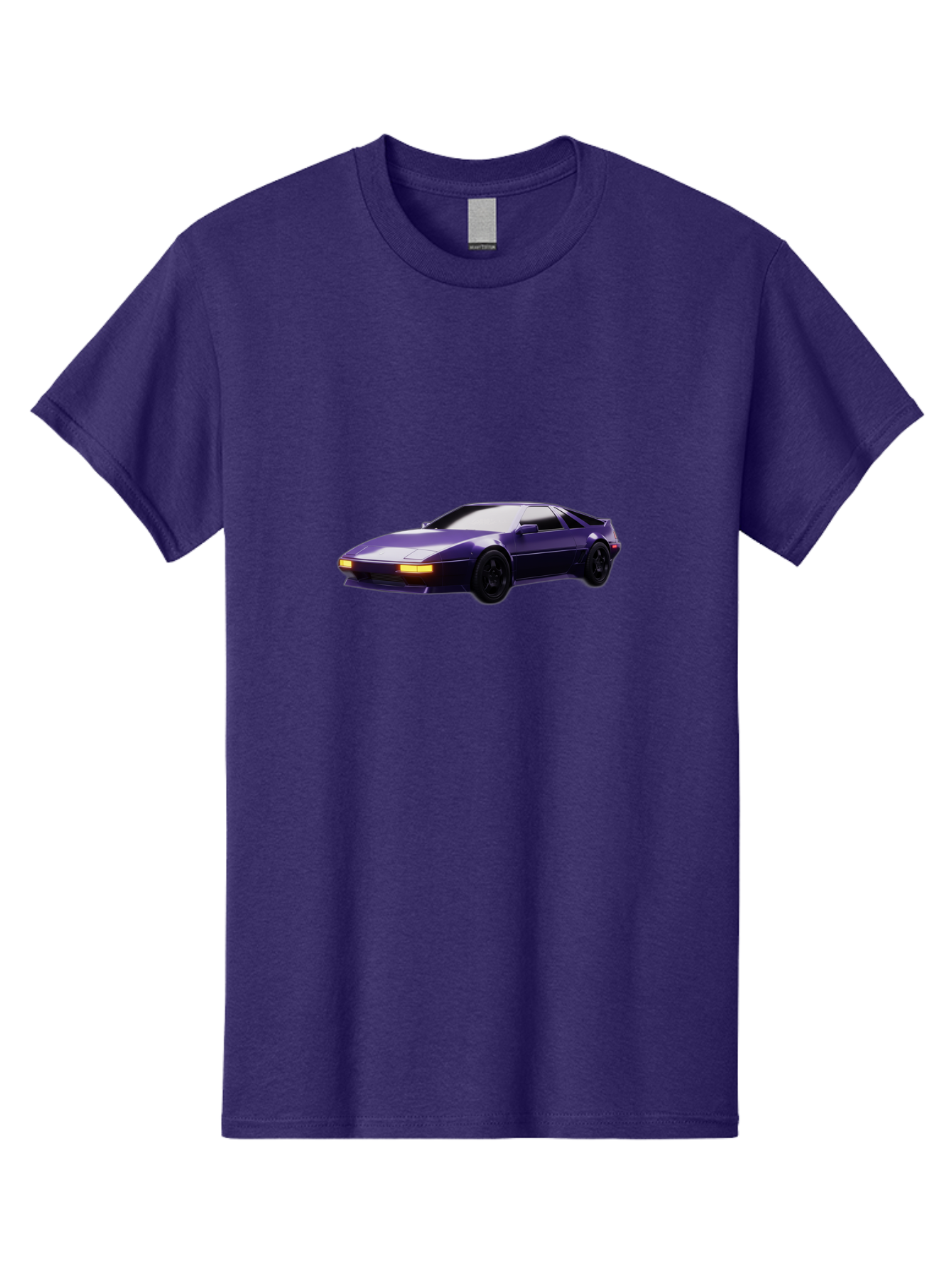 Nissan-300Zx Men'S Graphic Tee, 100% Cotton, Comfortable Casual Summer Wear, Machine Washable, Sports Car, Purple Car, Nissan 300Zx, Sleek Design, Black Wheels, Glowing Headlights, Luxury Vehicle, High-Performance Car, Retro-Futuristic Style Bab043 3