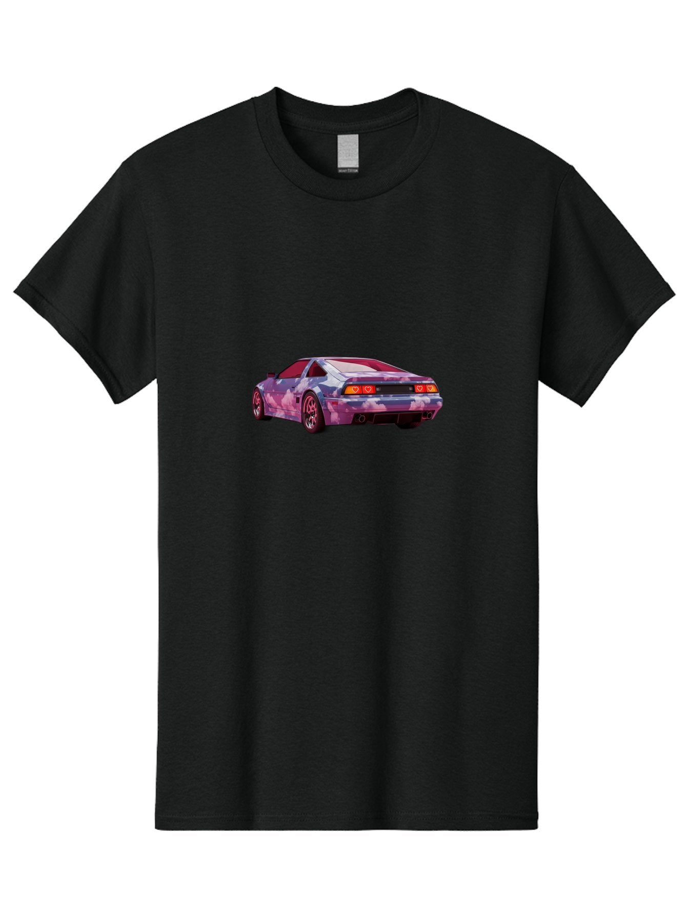 Nissan-S13 Men'S Graphic Tee, 100% Cotton, Comfortable Casual Summer Wear, Machine Washable, Nissan S13 Coupe, Pastel Clouds Wrap, Heart-Shaped Taillights, Unique Car Design, Vibrant Pastel Colors, Custom Car Wrap, Aesthetic Car, Bab044 3