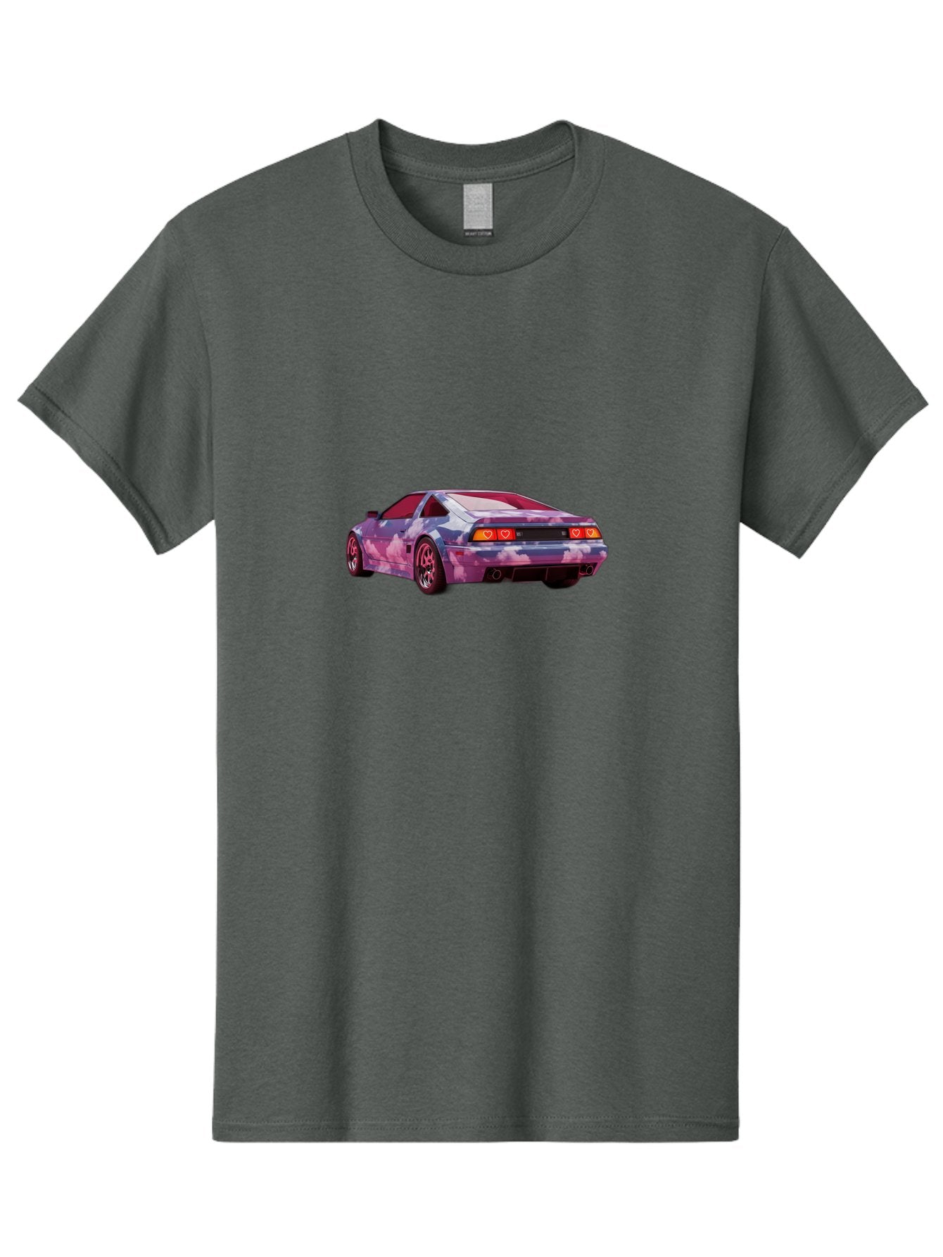 Nissan-S13 Men'S Graphic Tee, 100% Cotton, Comfortable Casual Summer Wear, Machine Washable, Nissan S13 Coupe, Pastel Clouds Wrap, Heart-Shaped Taillights, Unique Car Design, Vibrant Pastel Colors, Custom Car Wrap, Aesthetic Car, Bab044 6