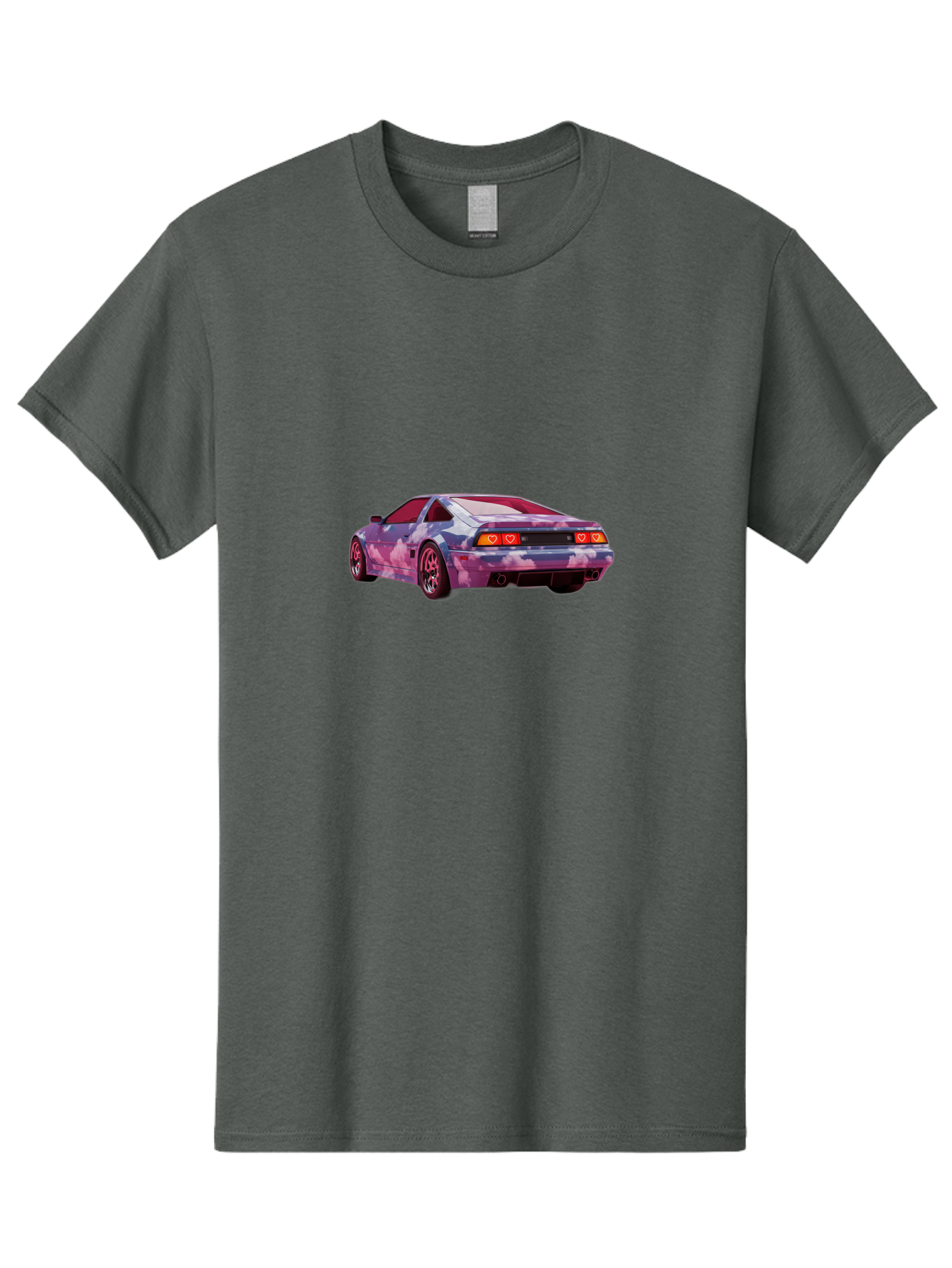 Nissan-S13 Men'S Graphic Tee, 100% Cotton, Comfortable Casual Summer Wear, Machine Washable, Nissan S13 Coupe, Pastel Clouds Wrap, Heart-Shaped Taillights, Unique Car Design, Vibrant Pastel Colors, Custom Car Wrap, Aesthetic Car, Bab044 13