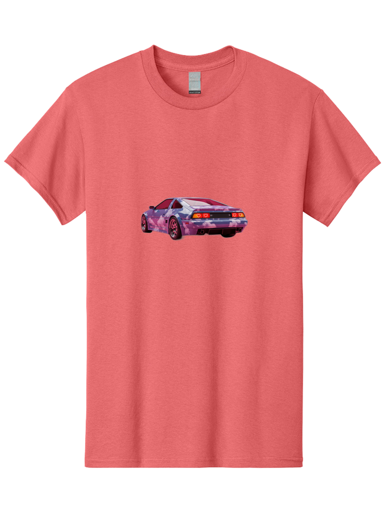 Nissan-S13 Men'S Graphic Tee, 100% Cotton, Comfortable Casual Summer Wear, Machine Washable, Nissan S13 Coupe, Pastel Clouds Wrap, Heart-Shaped Taillights, Unique Car Design, Vibrant Pastel Colors, Custom Car Wrap, Aesthetic Car, Bab044 27