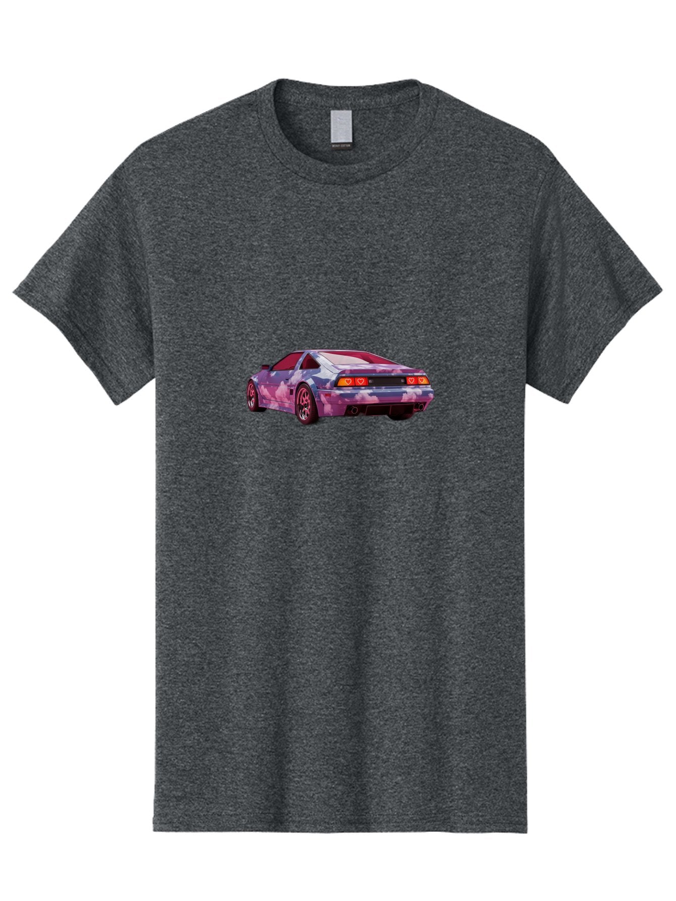 Nissan-S13 Men'S Graphic Tee, 100% Cotton, Comfortable Casual Summer Wear, Machine Washable, Nissan S13 Coupe, Pastel Clouds Wrap, Heart-Shaped Taillights, Unique Car Design, Vibrant Pastel Colors, Custom Car Wrap, Aesthetic Car, Bab044 15