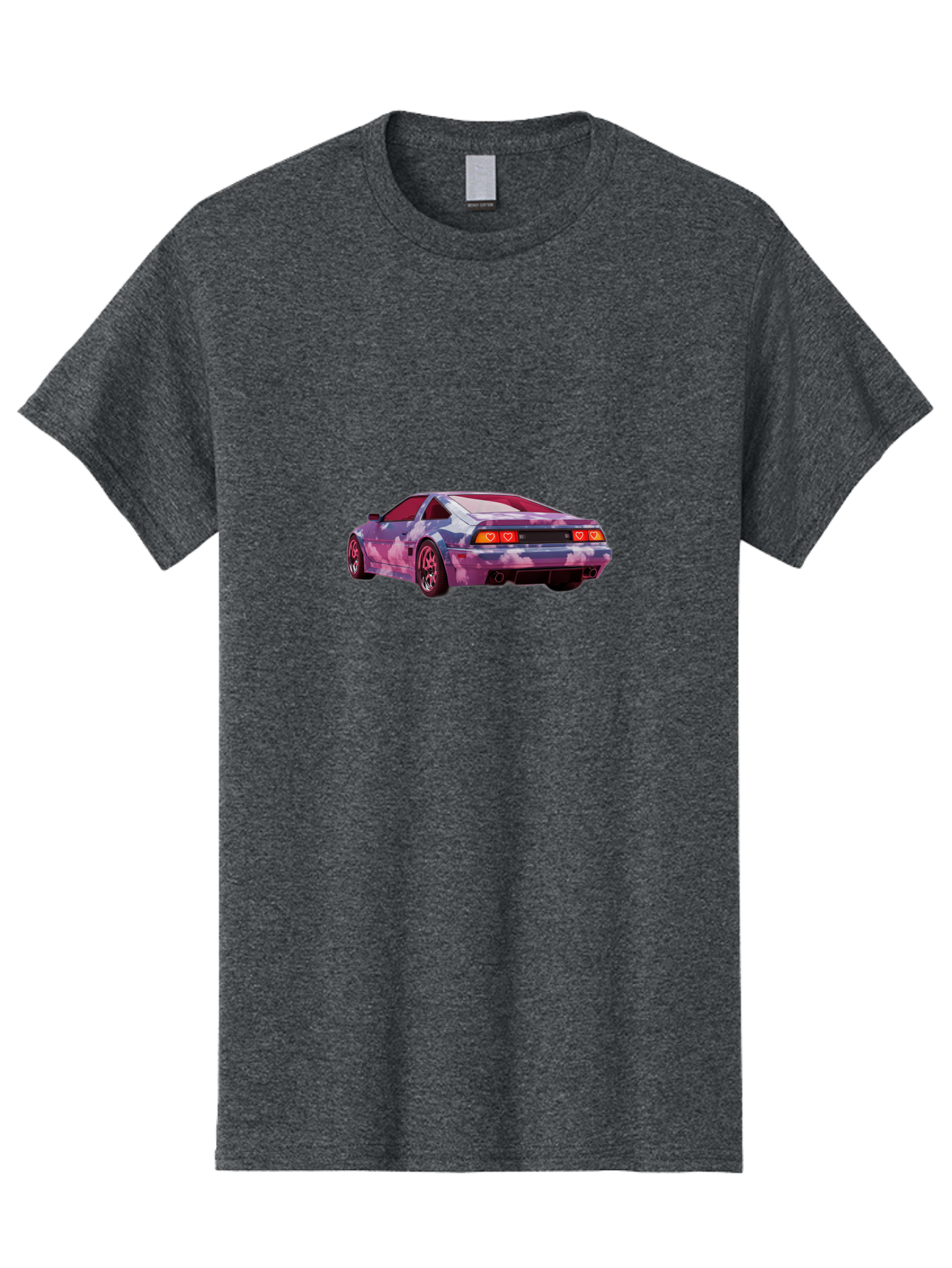 Nissan-S13 Men'S Graphic Tee, 100% Cotton, Comfortable Casual Summer Wear, Machine Washable, Nissan S13 Coupe, Pastel Clouds Wrap, Heart-Shaped Taillights, Unique Car Design, Vibrant Pastel Colors, Custom Car Wrap, Aesthetic Car, Bab044