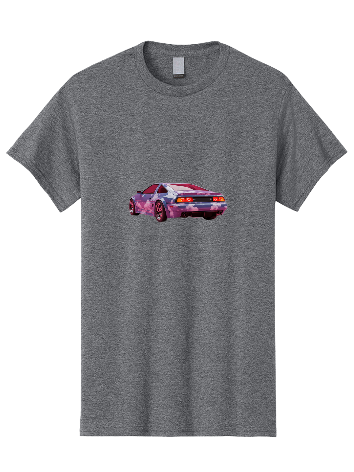 Nissan-S13 Men'S Graphic Tee, 100% Cotton, Comfortable Casual Summer Wear, Machine Washable, Nissan S13 Coupe, Pastel Clouds Wrap, Heart-Shaped Taillights, Unique Car Design, Vibrant Pastel Colors, Custom Car Wrap, Aesthetic Car, Bab044 21