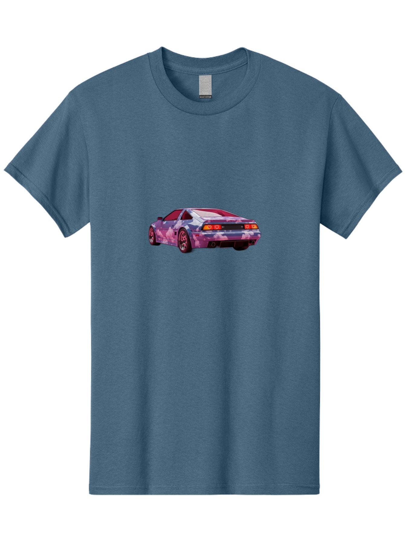 Nissan-S13 Men'S Graphic Tee, 100% Cotton, Comfortable Casual Summer Wear, Machine Washable, Nissan S13 Coupe, Pastel Clouds Wrap, Heart-Shaped Taillights, Unique Car Design, Vibrant Pastel Colors, Custom Car Wrap, Aesthetic Car, Bab044 11