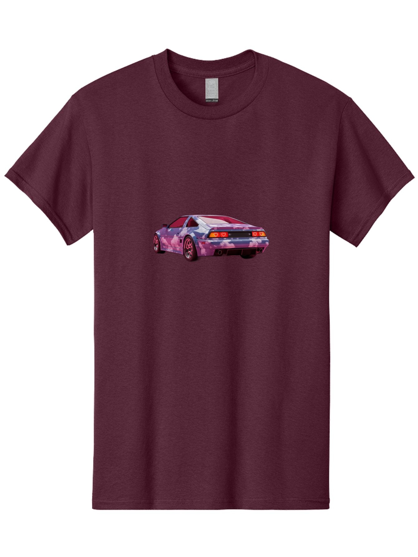 Nissan-S13 Men'S Graphic Tee, 100% Cotton, Comfortable Casual Summer Wear, Machine Washable, Nissan S13 Coupe, Pastel Clouds Wrap, Heart-Shaped Taillights, Unique Car Design, Vibrant Pastel Colors, Custom Car Wrap, Aesthetic Car, Bab044 13