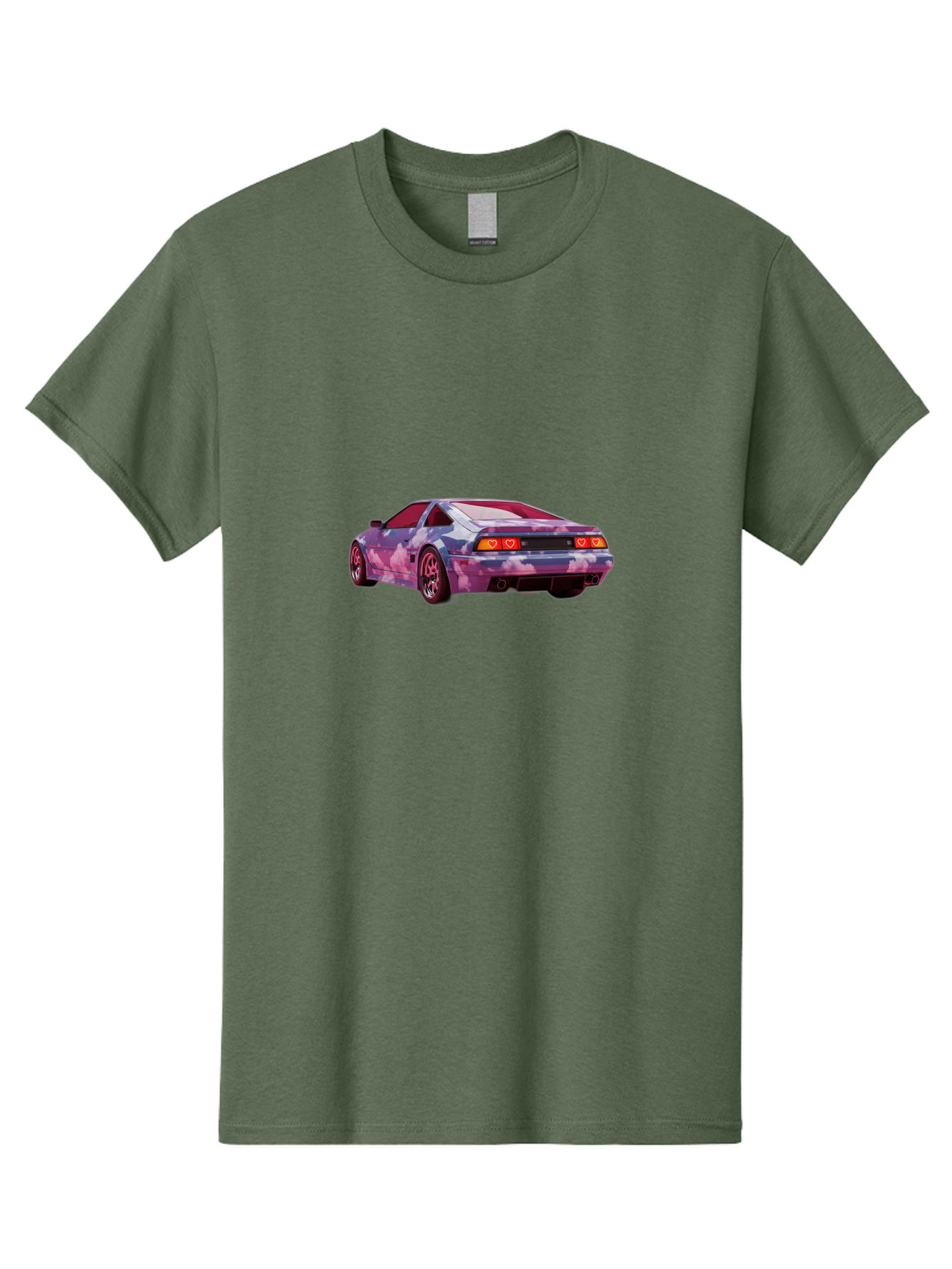 Nissan-S13 Men'S Graphic Tee, 100% Cotton, Comfortable Casual Summer Wear, Machine Washable, Nissan S13 Coupe, Pastel Clouds Wrap, Heart-Shaped Taillights, Unique Car Design, Vibrant Pastel Colors, Custom Car Wrap, Aesthetic Car, Bab044 19
